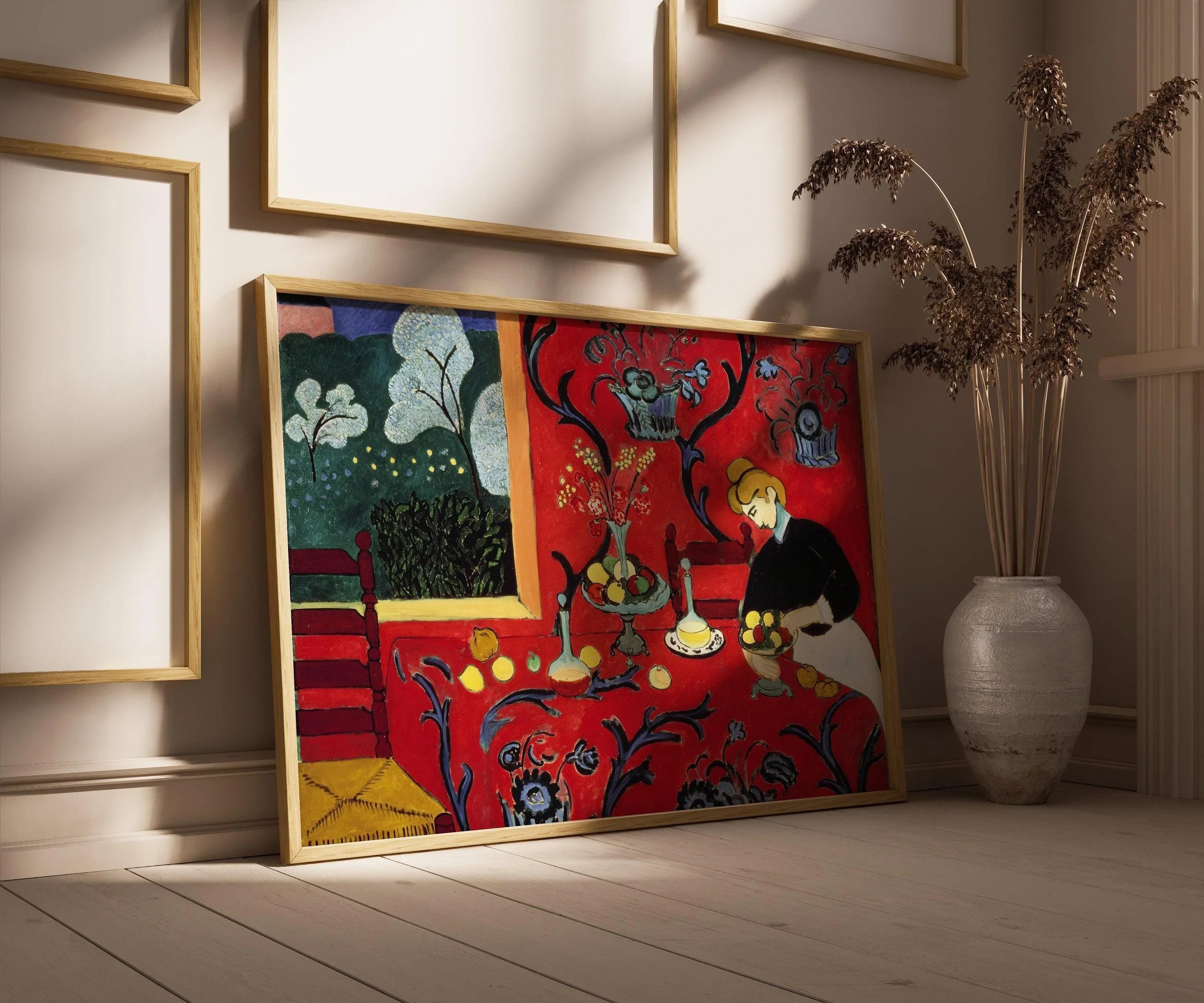 Henri Matisse - The Dessert: Harmony in Red (1907) | Our Striking, Gorgeous Bestseller in Brilliant Red (available unframed or framed) - 9ArtPrints