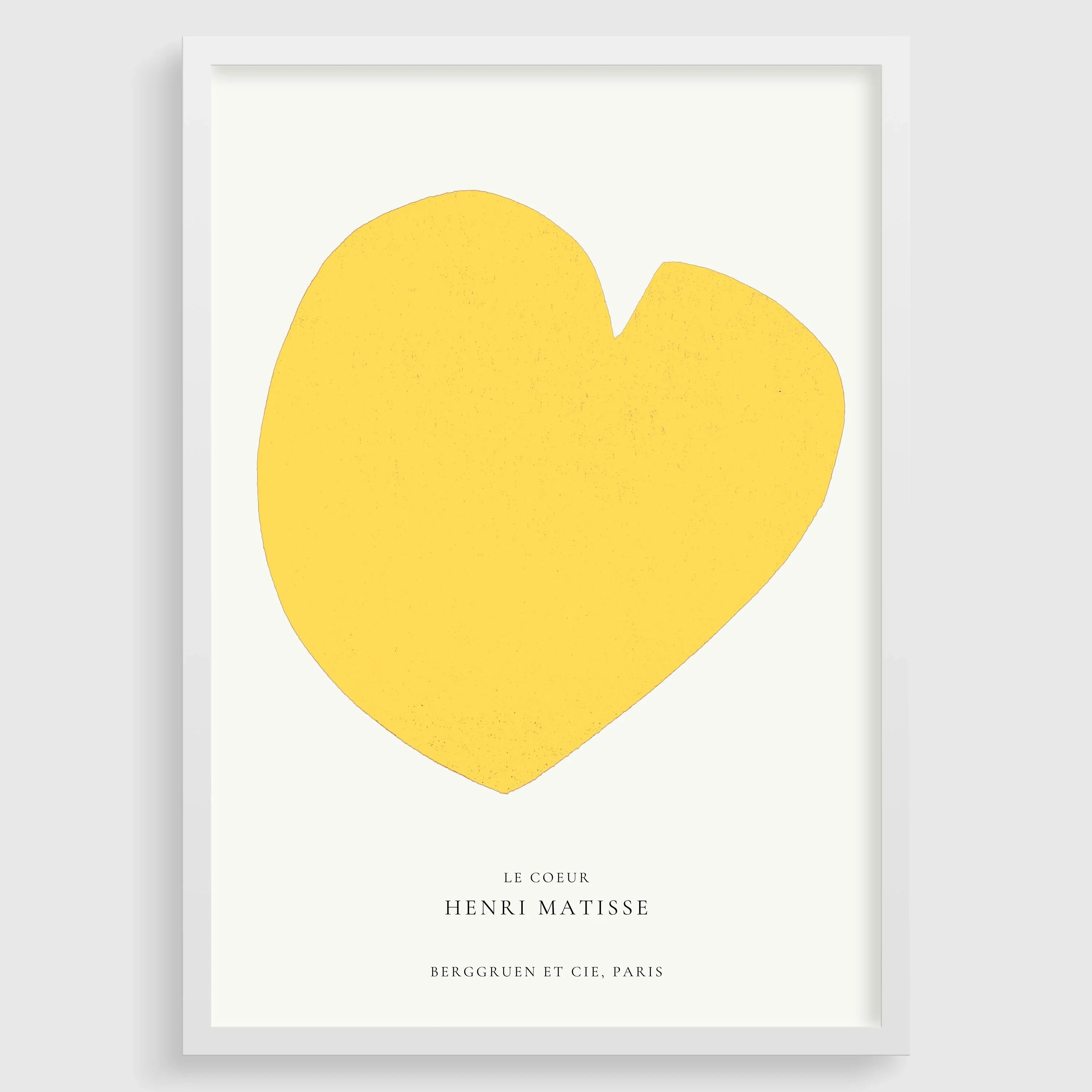 Henri Matisse - The Heart (Le Coeur) | Famous Art in Lemon Yellow (available handframed or unframed) - 9ArtPrints