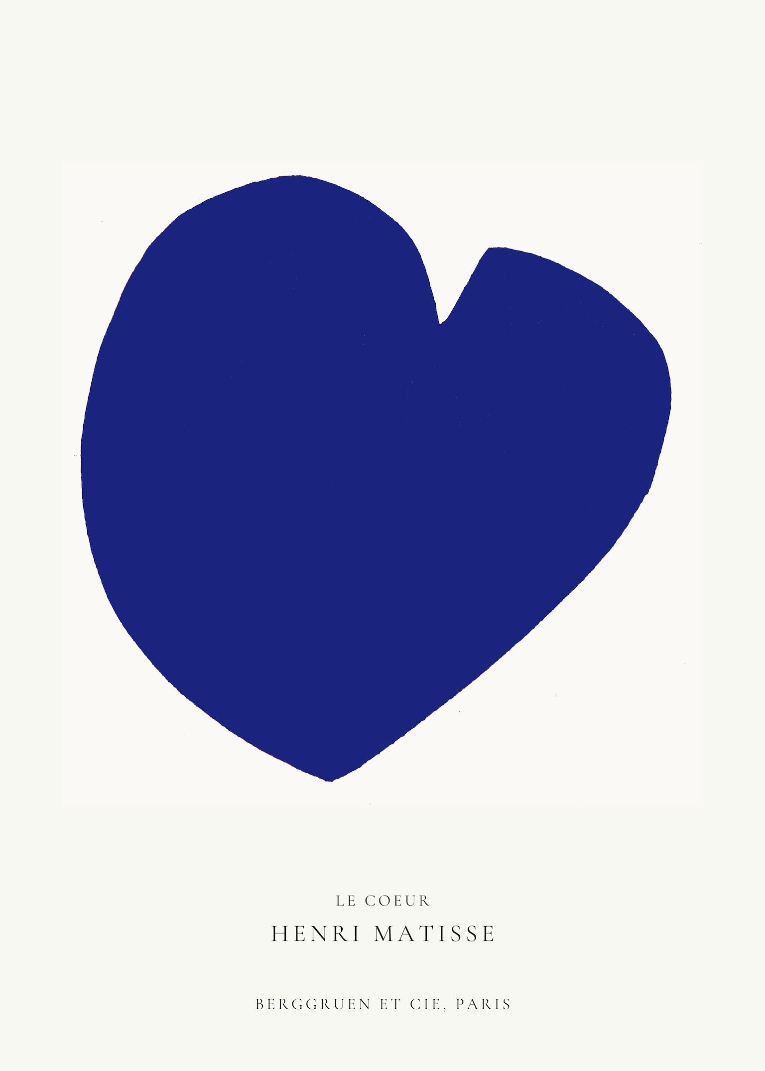 Henri Matisse — The Heart (Le Coeur) | Papiers Découpés in Deep Blue - 9ArtPrints