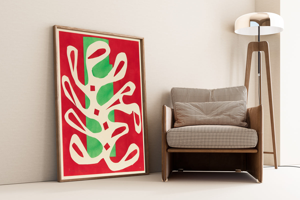Henri Matisse — White Algae on Red and Green Ground | Papiers Découpés Fine Art Print - 9ArtPrints