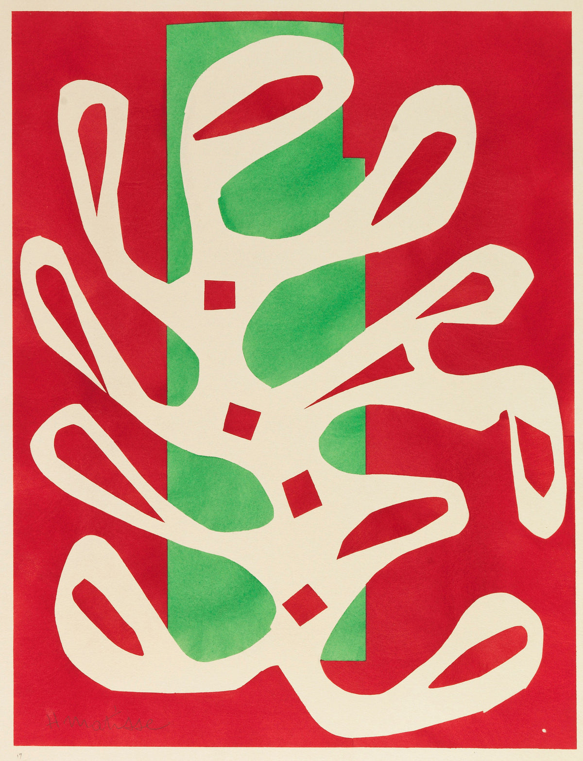 Henri Matisse — White Algae on Red and Green Ground | Papiers Découpés Fine Art Print - 9ArtPrints