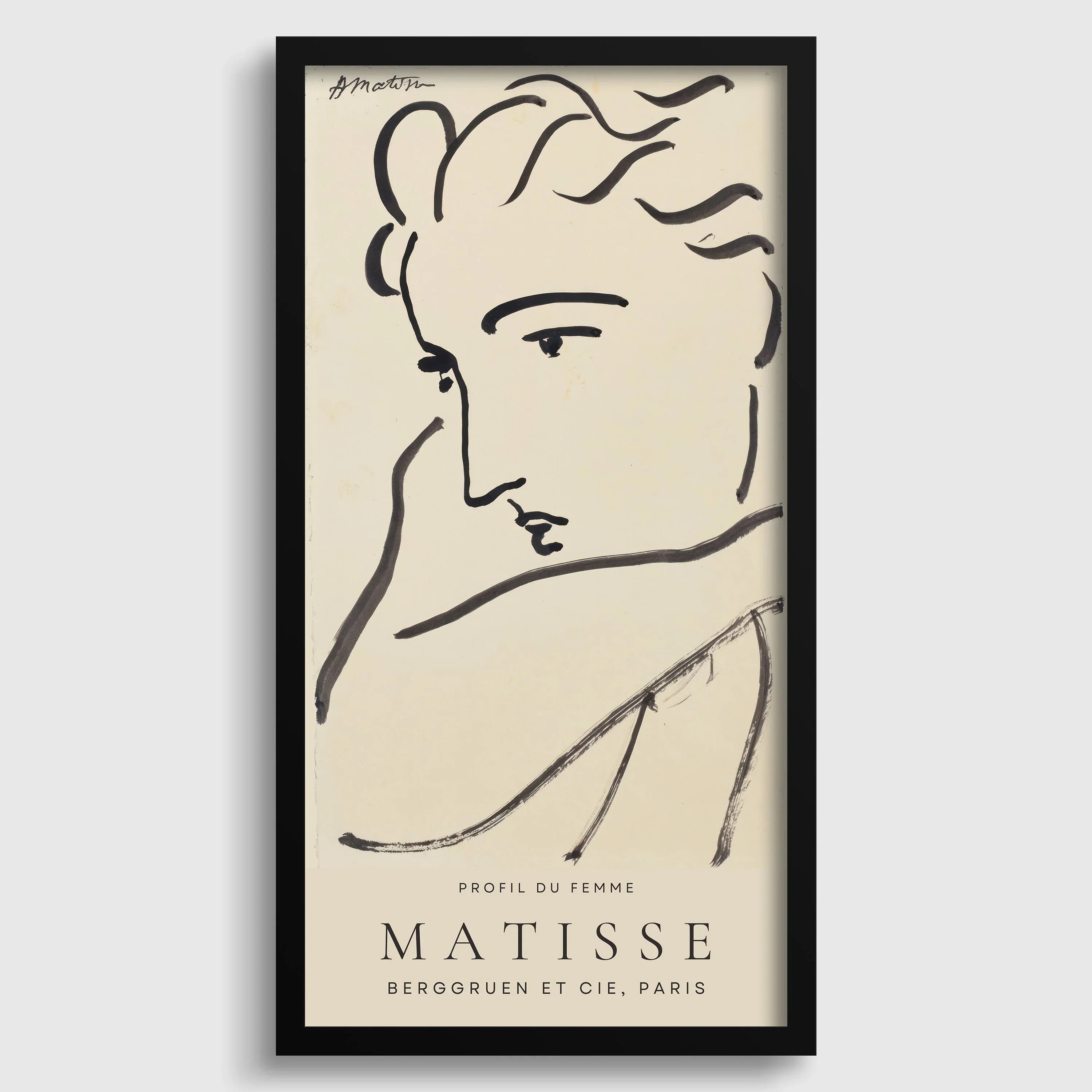 Henri Matisse Woman Profile Sketch Tall Art Print (2x1) - 9ArtPrints