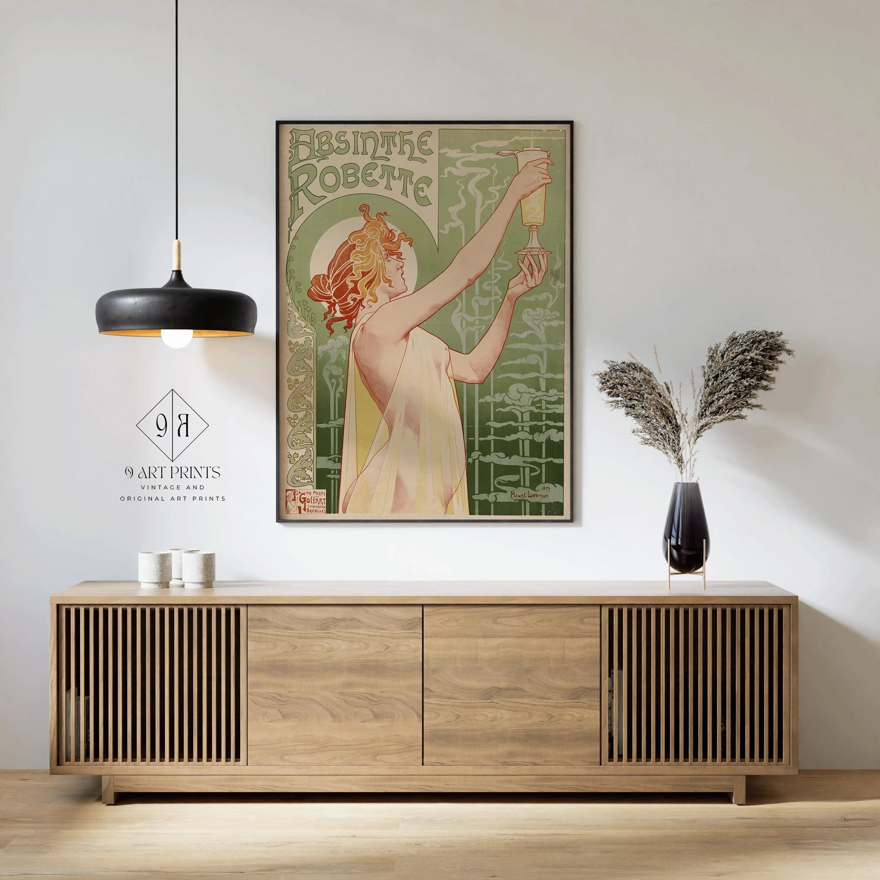 Henri Privat - Livemont – Absinthe Robette | The Most Beautiful Vintage Absinthe Poster | Art Nouveau Classic available handframed or unframed - 9ArtPrints