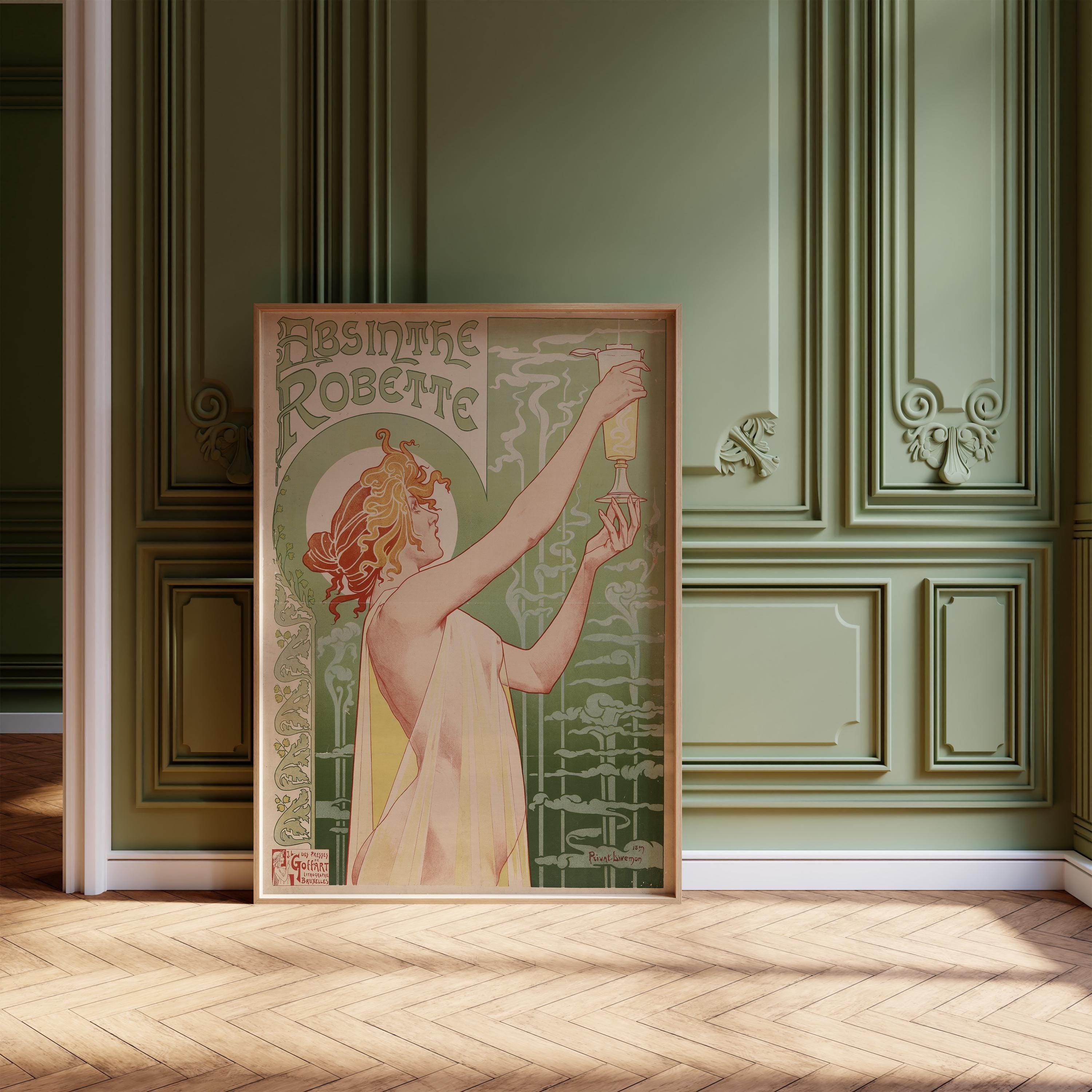 Henri Privat - Livemont – Absinthe Robette | The Most Beautiful Vintage Absinthe Poster | Art Nouveau Classic available handframed or unframed - 9ArtPrints