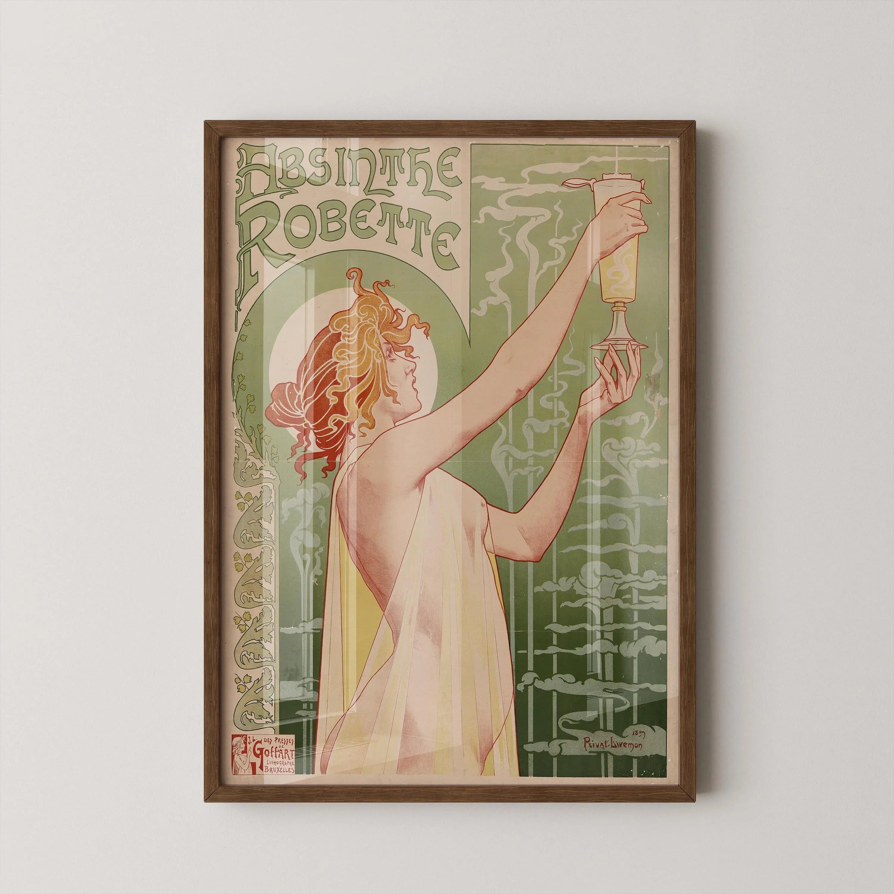 Henri Privat - Livemont – Absinthe Robette | The Most Beautiful Vintage Absinthe Poster | Art Nouveau Classic available handframed or unframed - 9ArtPrints