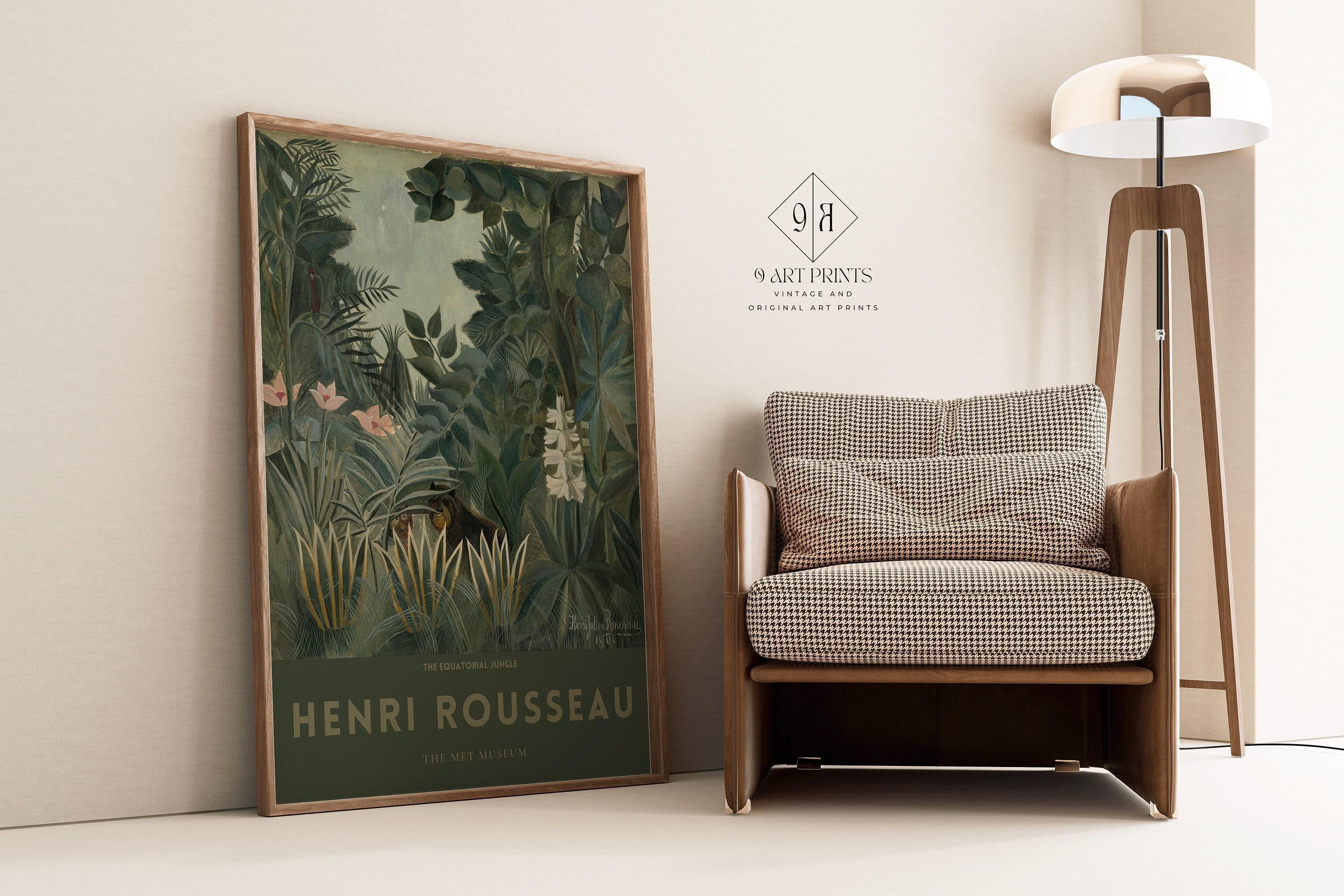 Henri Rousseau - The EQUATORIAL JUNGLE | Famous Art (available handframed or unframed) - 9ArtPrints