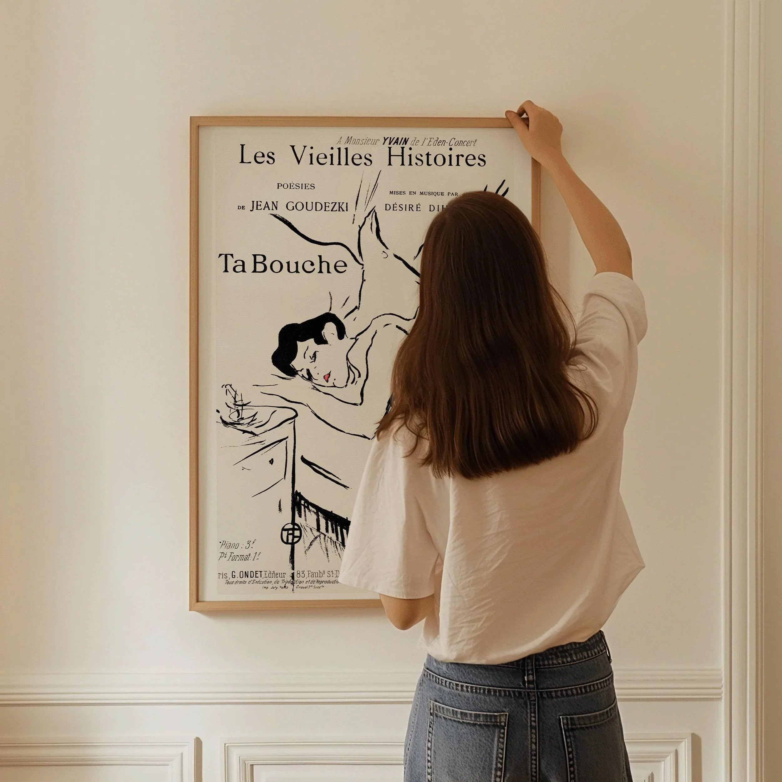 Henri Toulouse Lautrec - Ta Bouche | Famous Sketch Neutral Art Poster (available handframed or unframed) - 9ArtPrints
