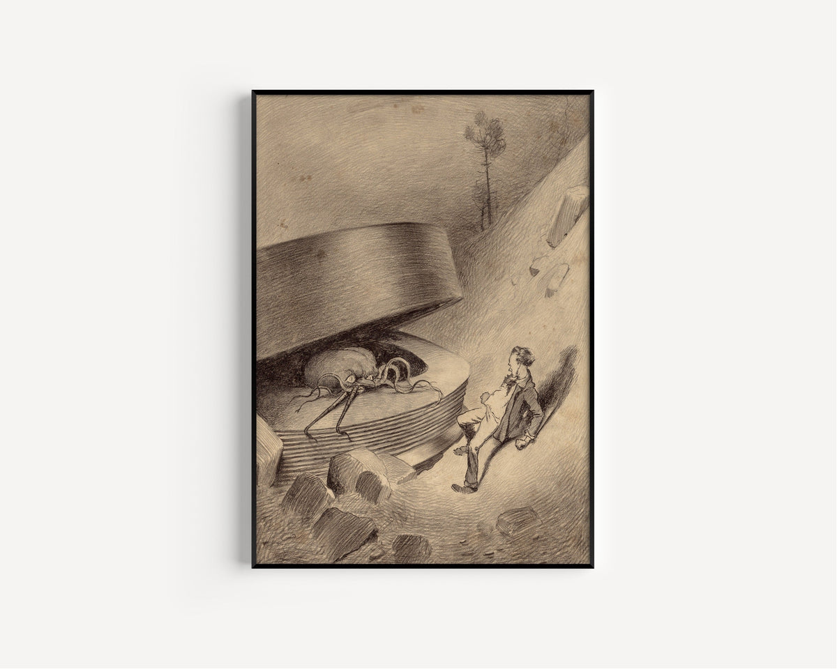 Henrique Alvim Corrêa — Martian Emerges (1906) | Science Fiction Illustration Print - 9ArtPrints