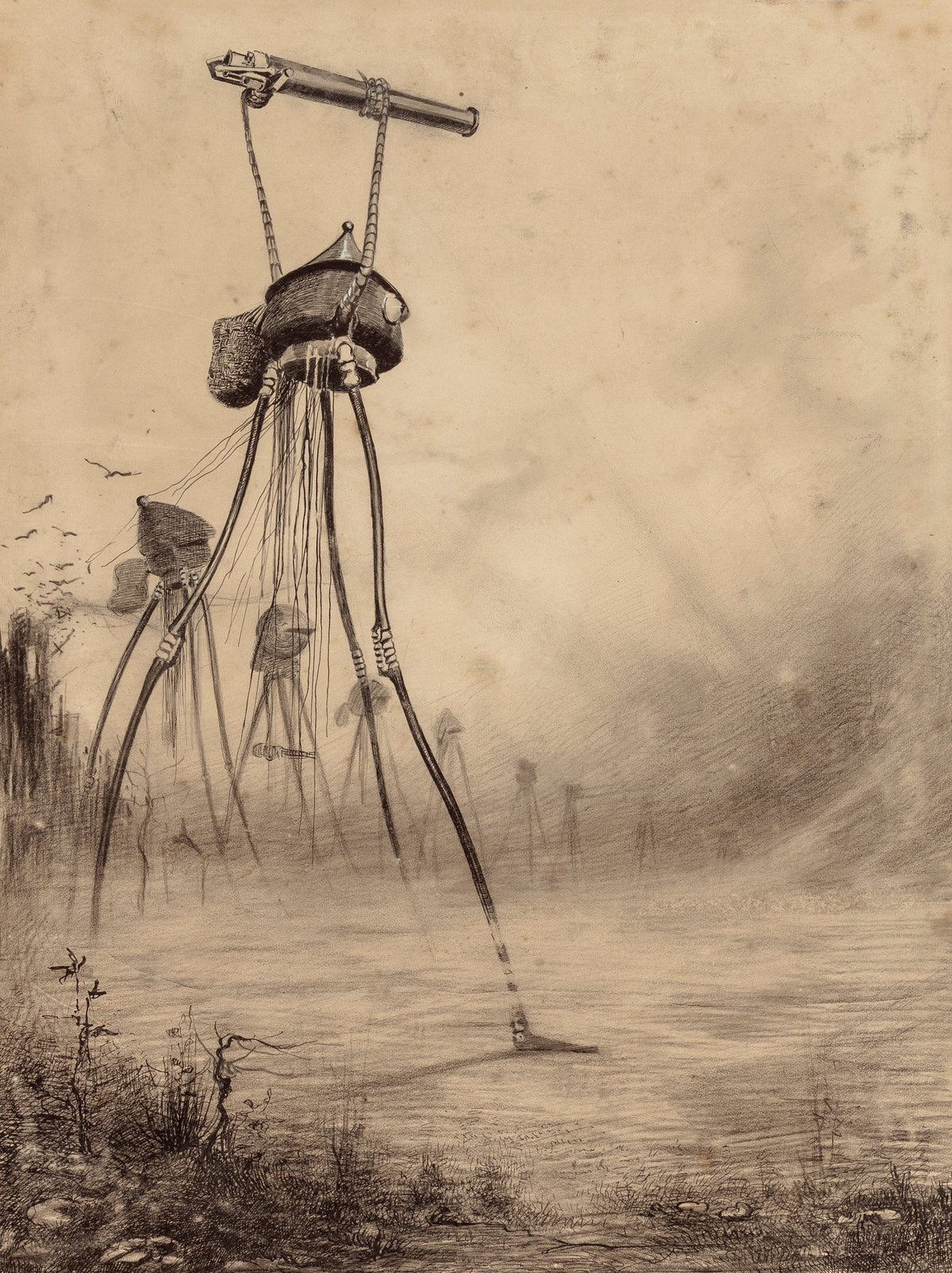 Henrique Alvim Corrêa — Martian Gas Cannon (1906) | Science Fiction Illustration Print - 9ArtPrints