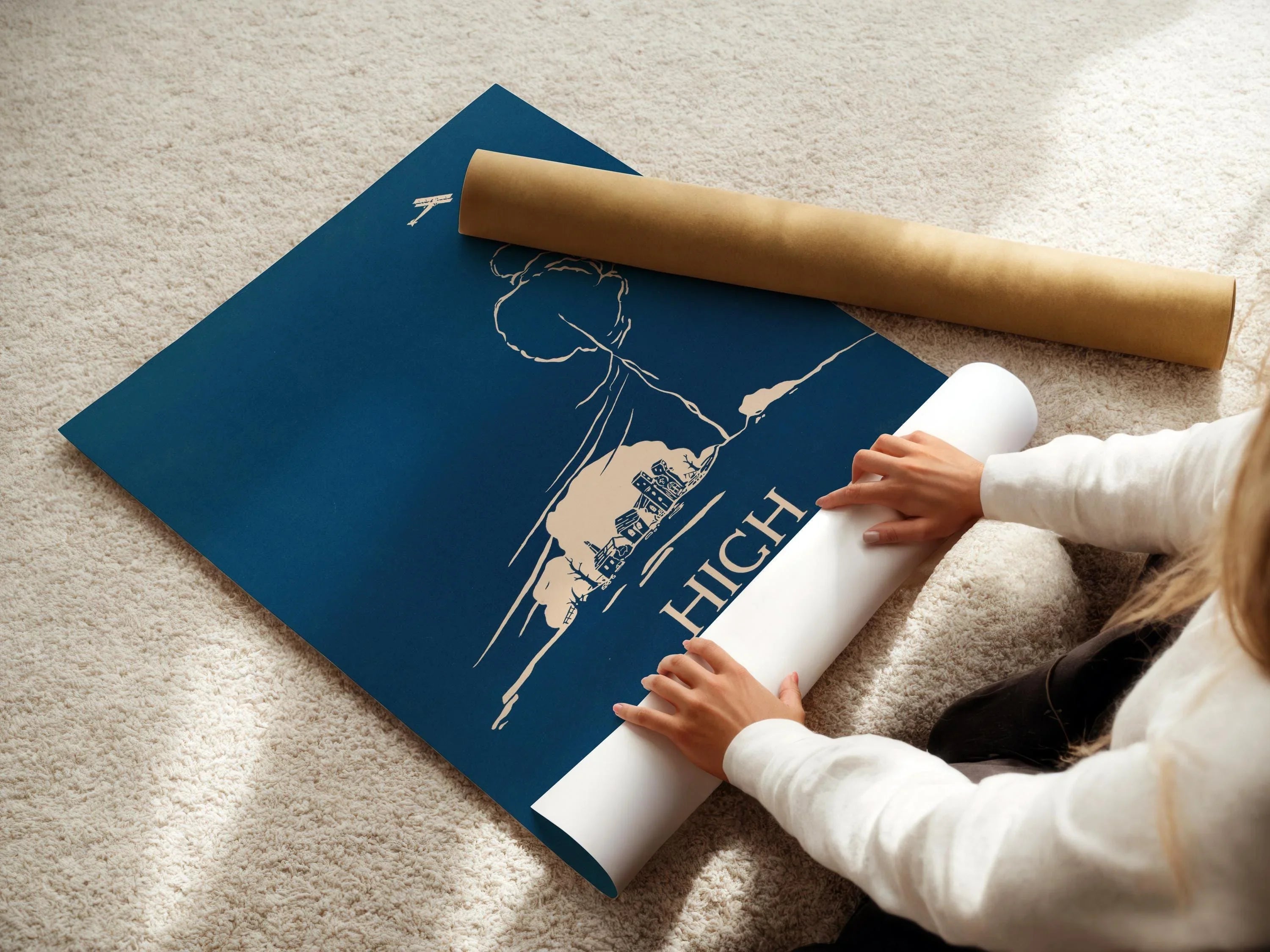 High Adventure | PRINT | Striking Minimalist Vintage Book Cover in Blue | Edward Penfield Artwork | Available handframed - 9ArtPrints