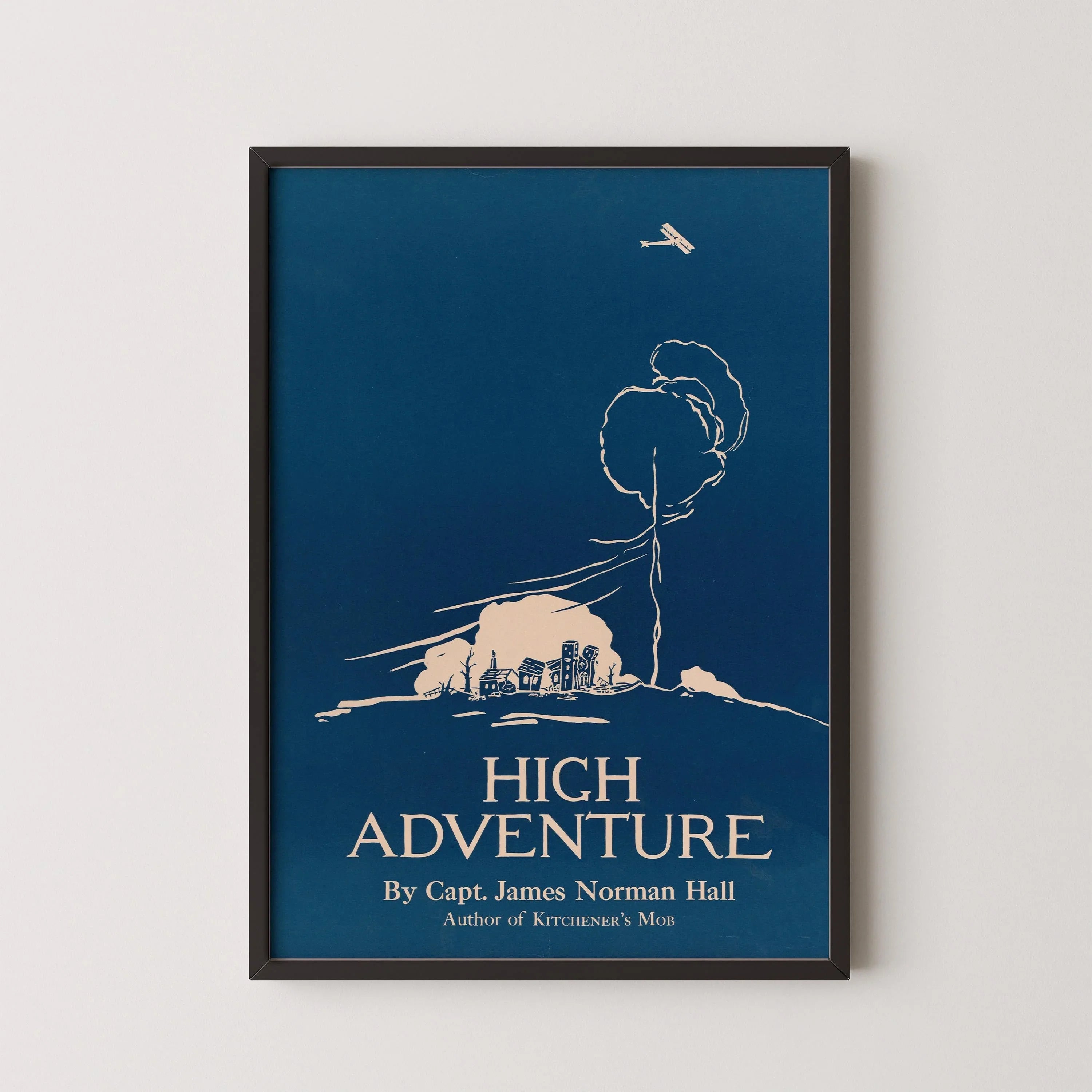 High Adventure | PRINT | Striking Minimalist Vintage Book Cover in Blue | Edward Penfield Artwork | Available handframed - 9ArtPrints