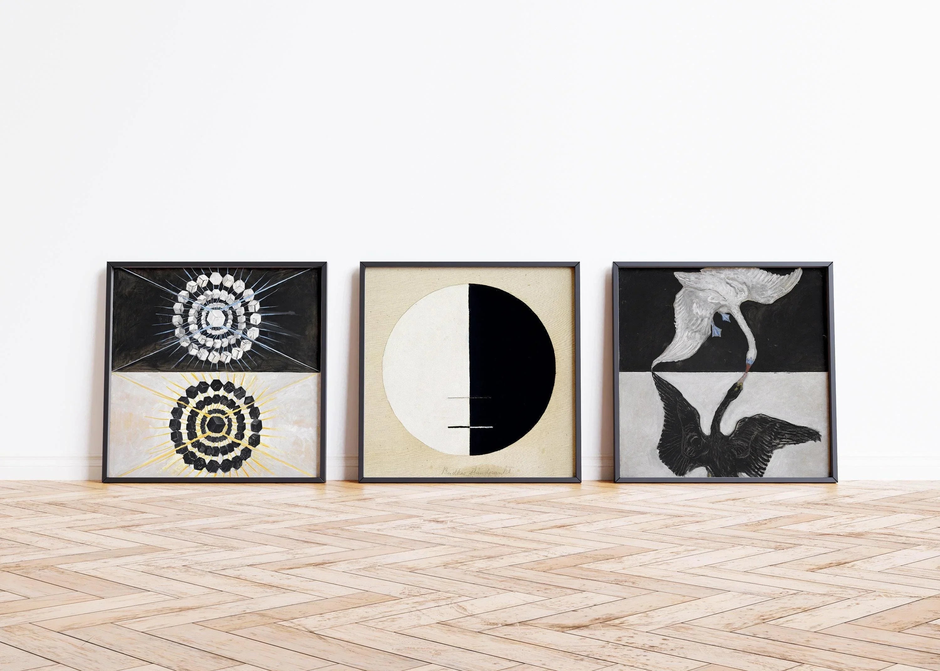 Hilma Af Klint STATEMENT TRIO Art | Abstract Vintage Art available framed 1x1 - 9ArtPrints