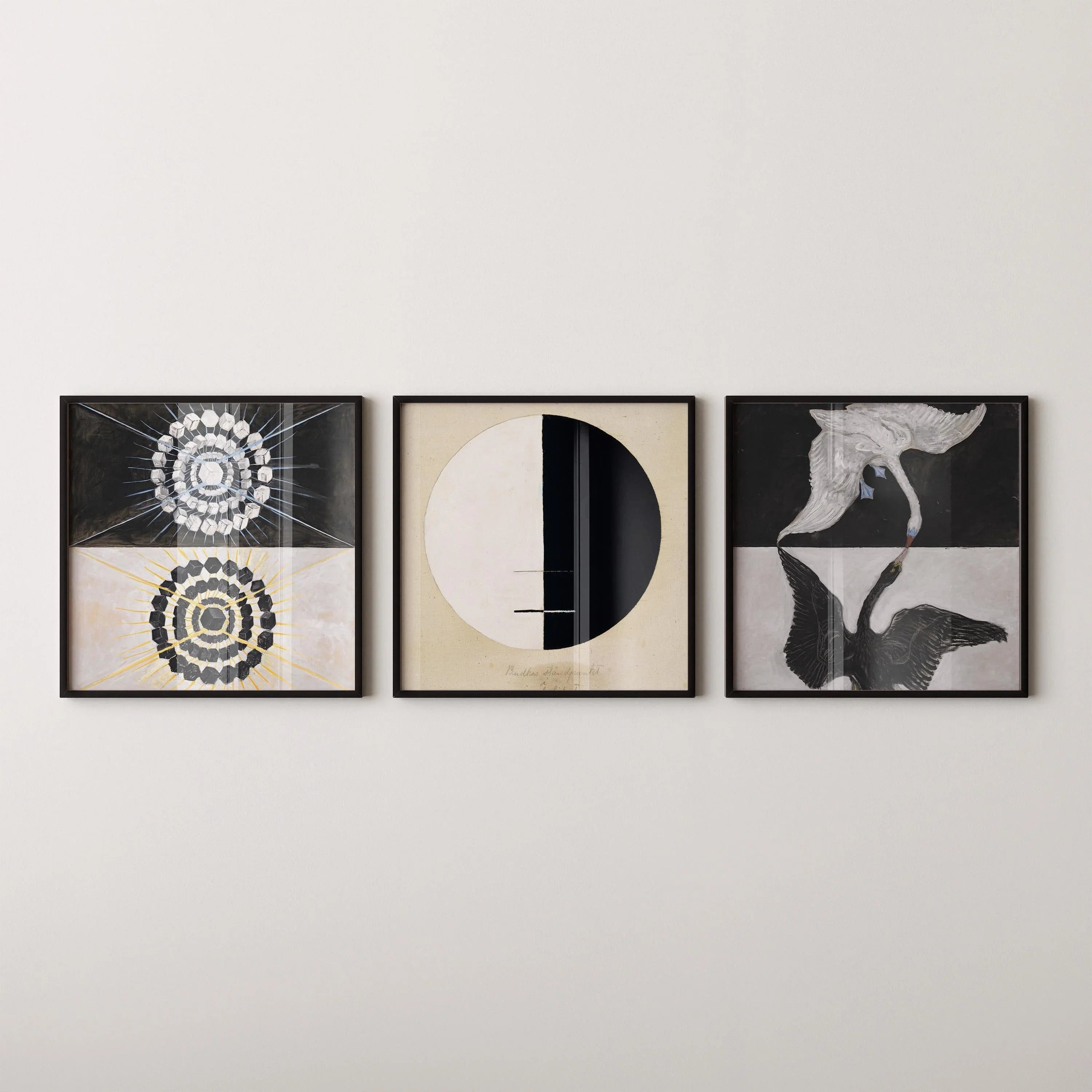 Hilma Af Klint STATEMENT TRIO Art | Abstract Vintage Art available framed 1x1 - 9ArtPrints