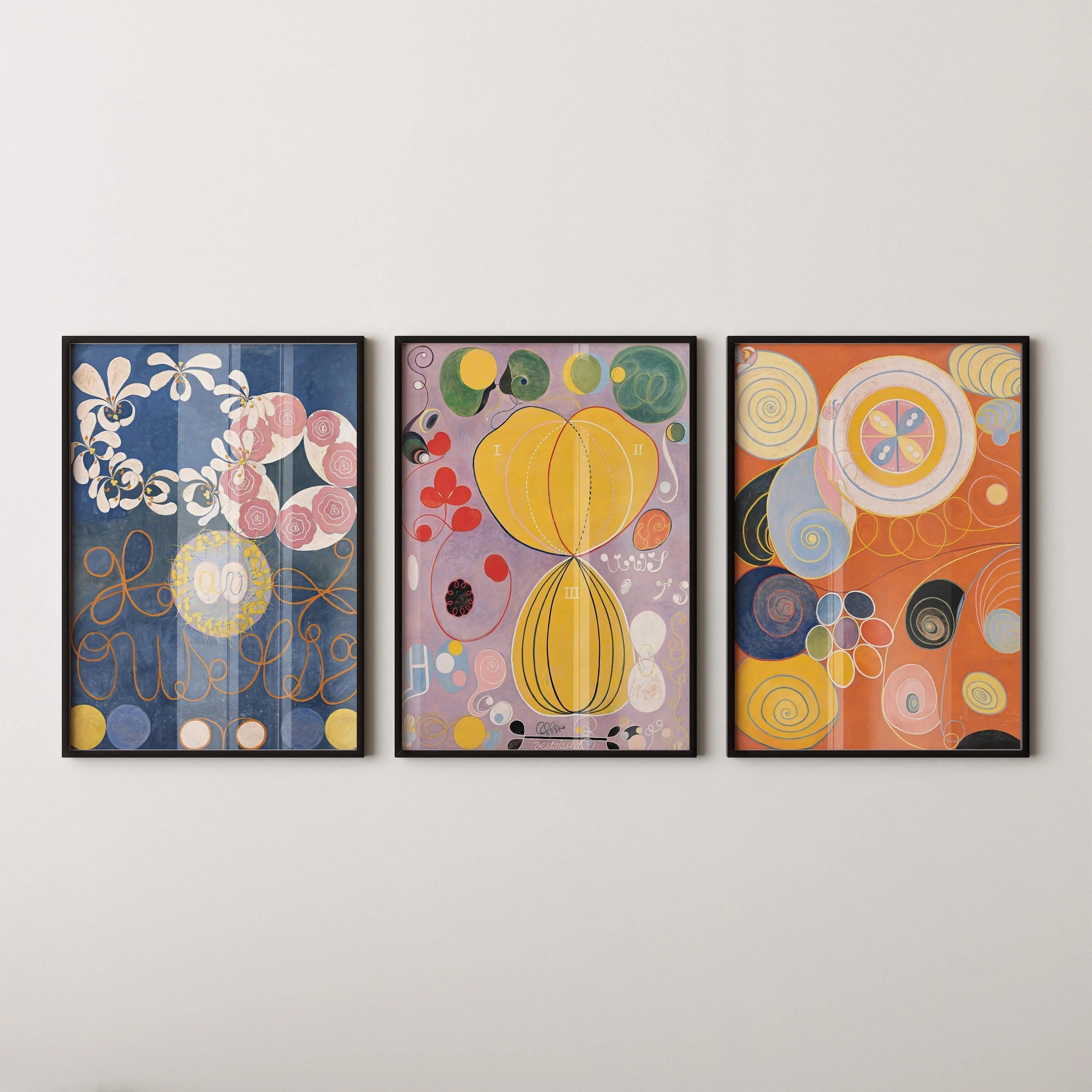 Hilma Af Klint STATEMENT TRIO | Vintage Abstract Art (Available Frame or unframed) - 9ArtPrints
