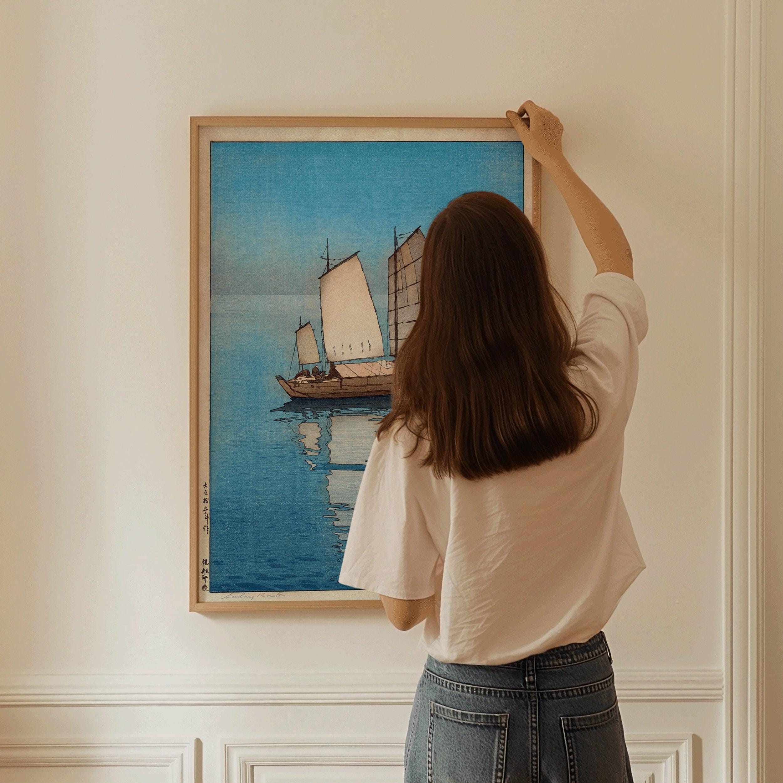 Hiroshi Yoshida Afternoon Sailboats Giclee Print: Vintage Japanese Woodblock Art - 9ArtPrints