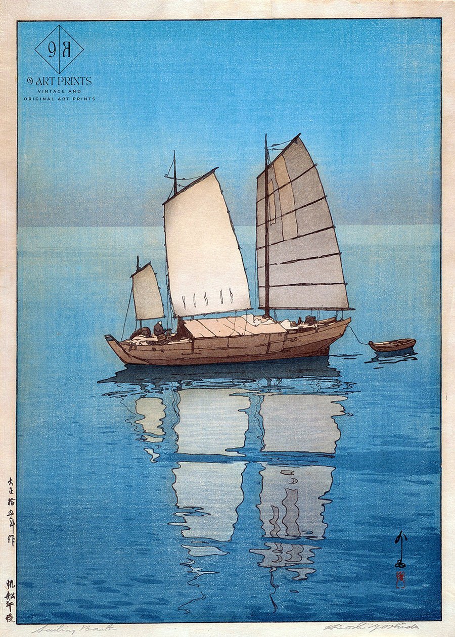 Hiroshi Yoshida Afternoon Sailboats Giclee Print: Vintage Japanese Woodblock Art - 9ArtPrints