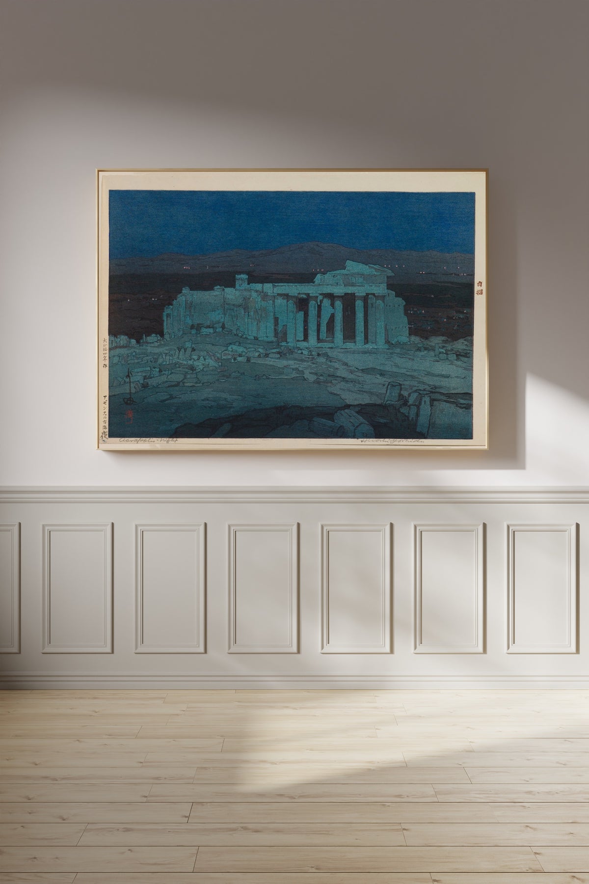 Hiroshi Yoshida Print: Athens Ancient Ruins, Japanese Woodblock Art - 9ArtPrints