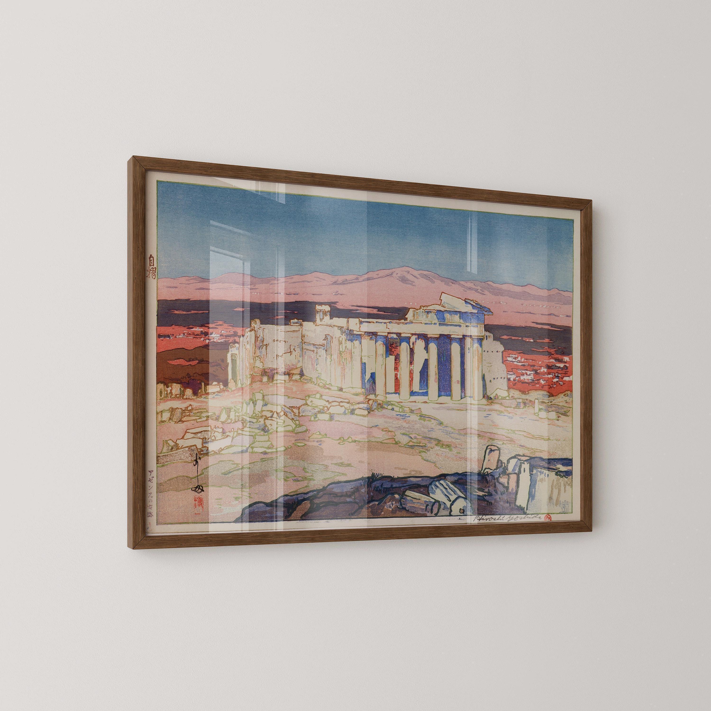 Hiroshi Yoshida – Ancient Ruins of Athens | PRINT | Vintage Japanese Woodblock Art