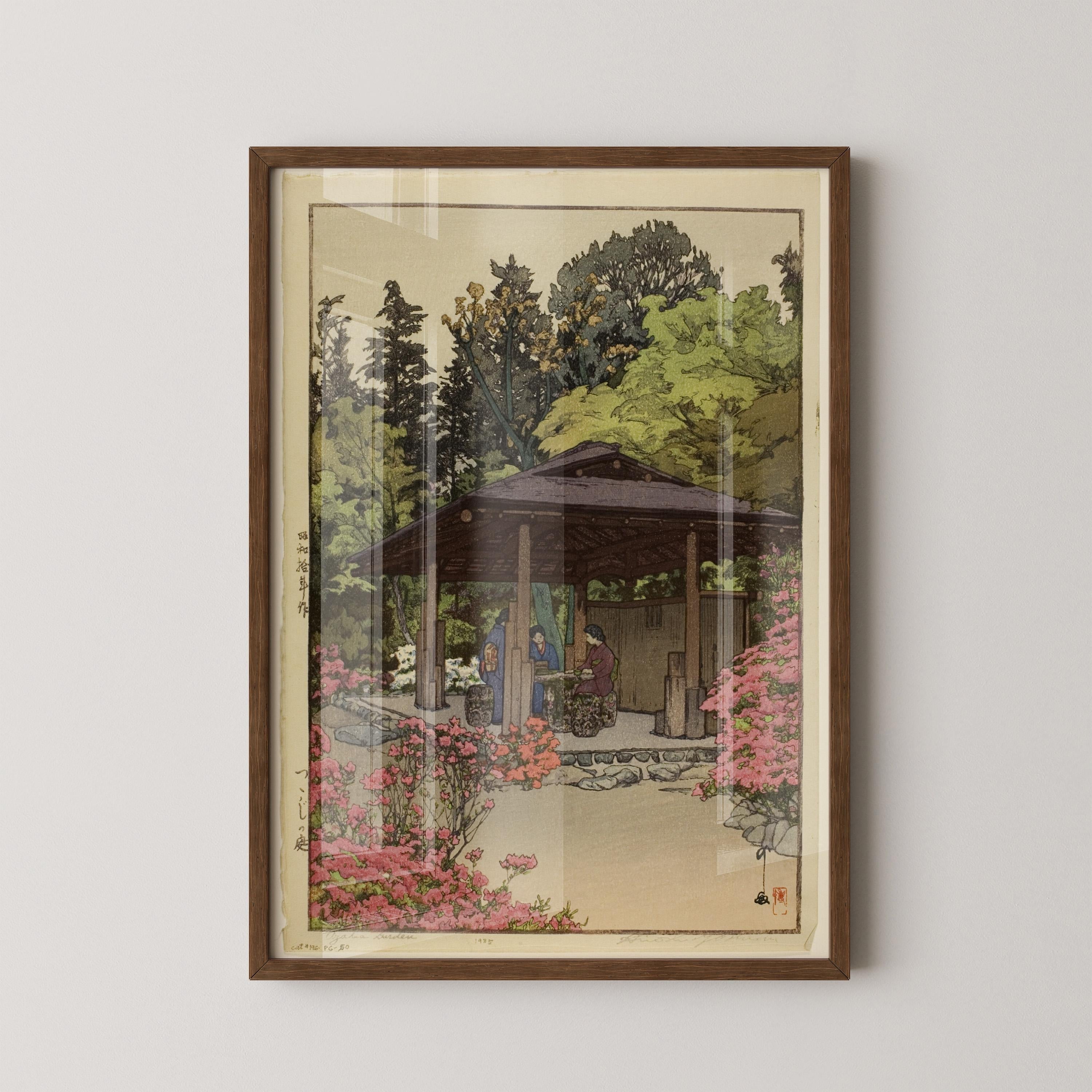 Hiroshi Yoshida Azalea Garden Giclee Print: Japanese Woodblock Art - 9ArtPrints