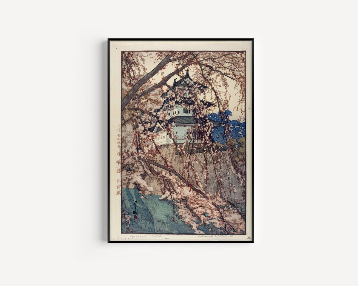 Hiroshi Yoshida Hirasaki Castle Print: Vintage Japanese Woodblock Art - 9ArtPrints