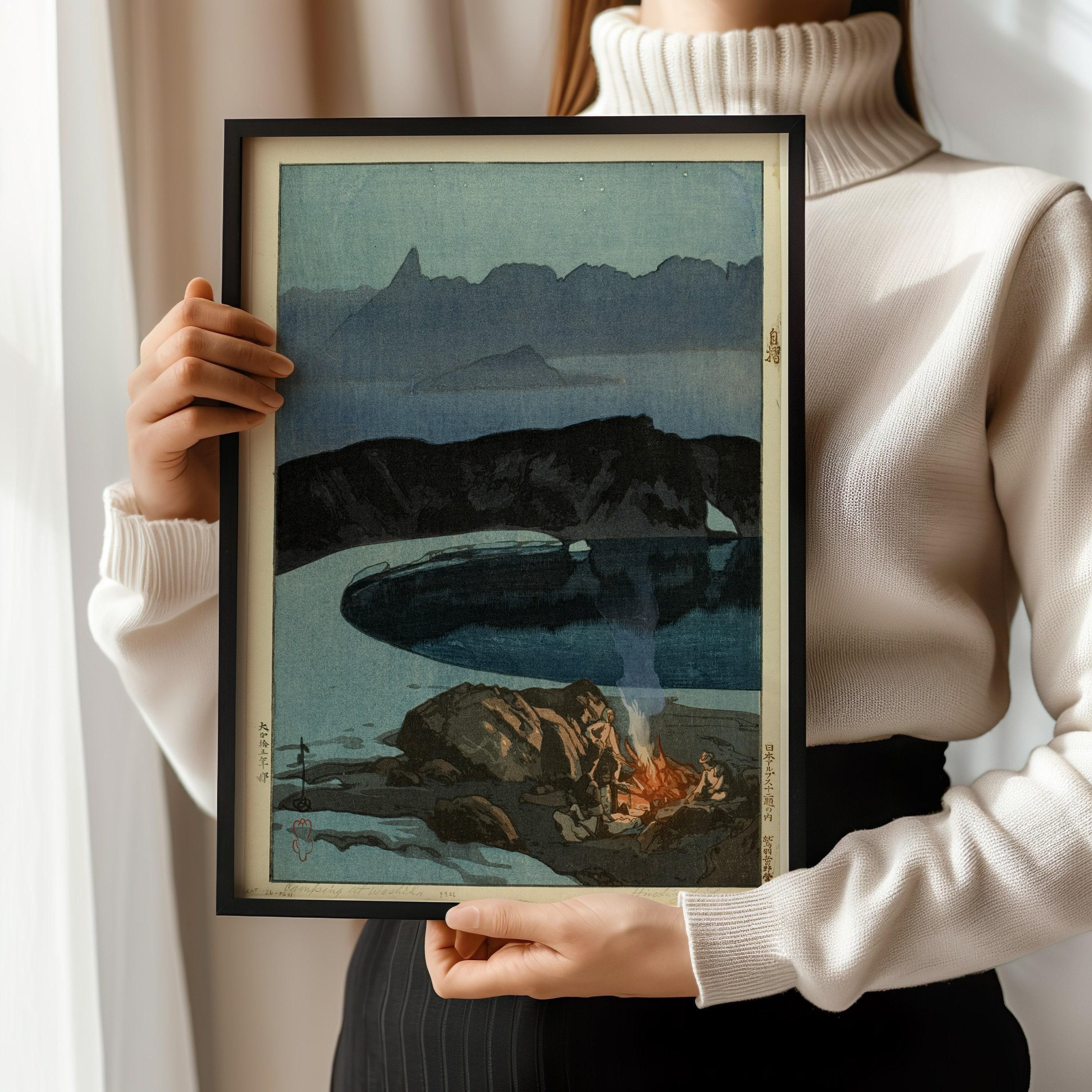 Hiroshi Yoshida Japanese Woodblock Print: Camping at Washibadake Giclee Art - 9ArtPrints
