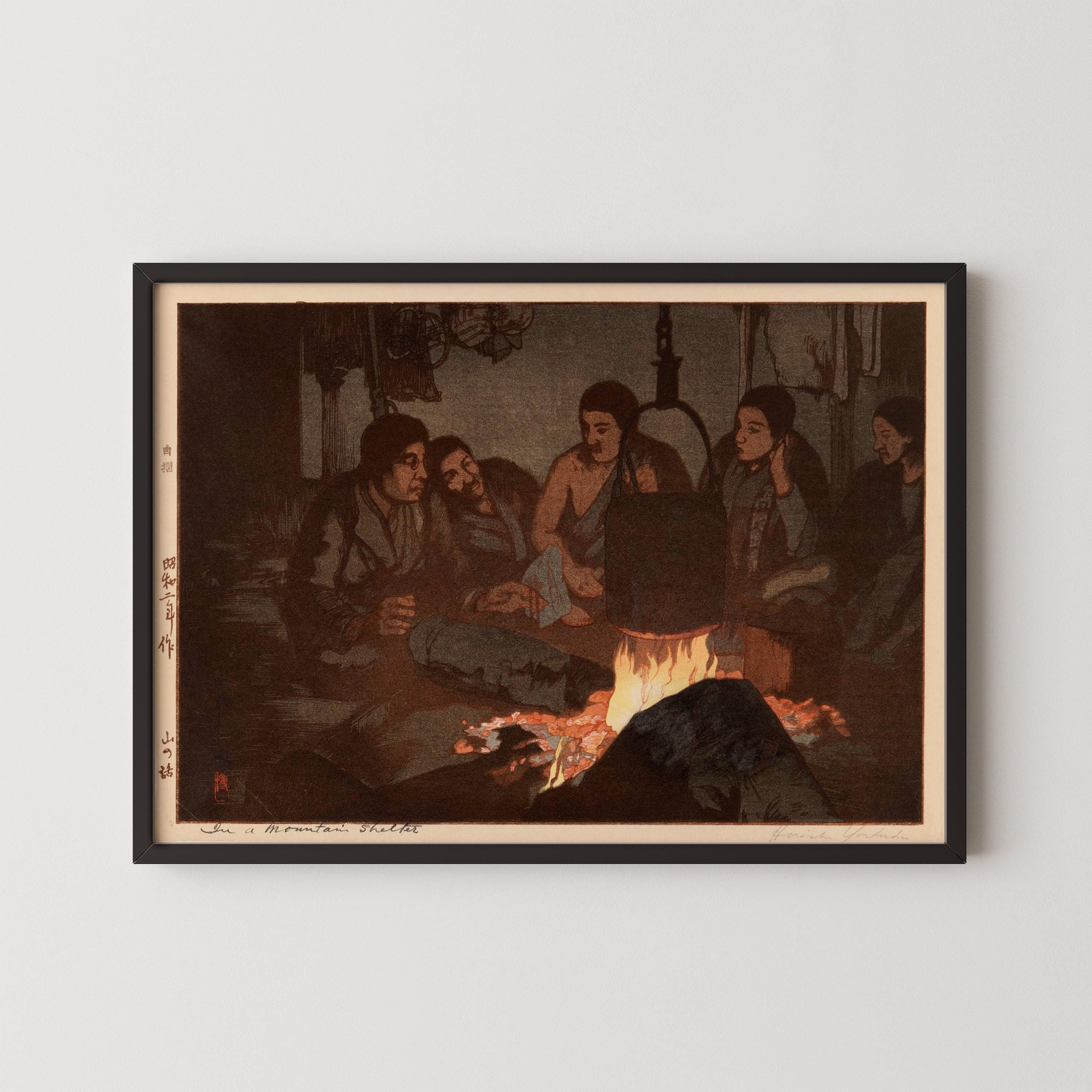 Hiroshi Yoshida Japanese Woodblock Print: Mountain Shelter Giclée Art - 9ArtPrints