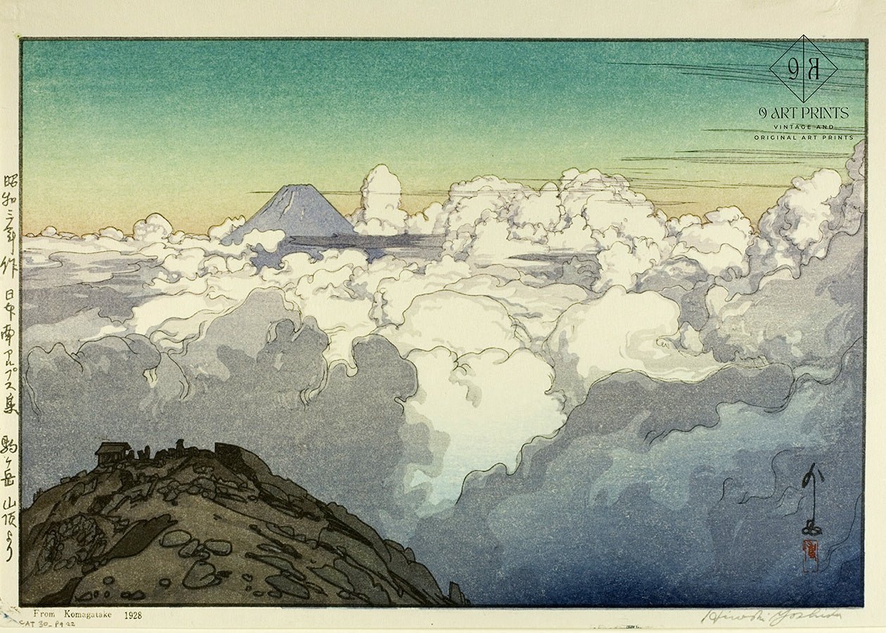 Hiroshi Yoshida Komagatake Mountain Giclee Print: Vintage Japanese Woodblock Art - 9ArtPrints
