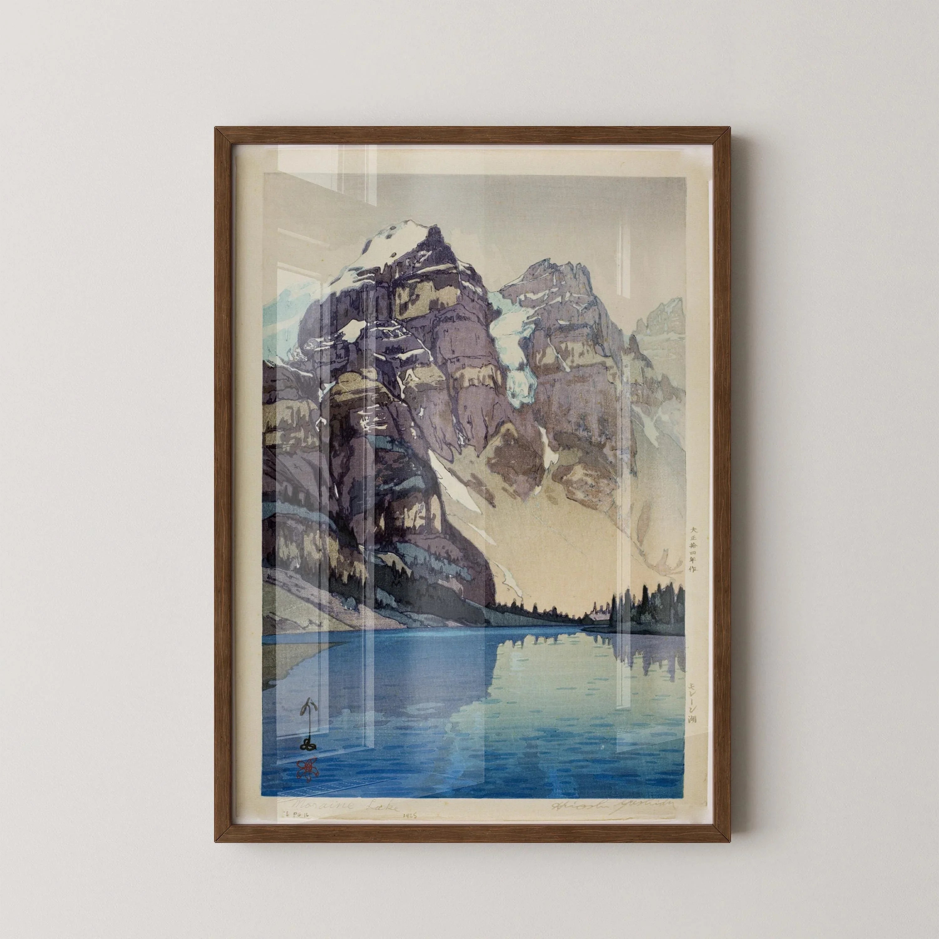 Hiroshi Yoshida – Moraine Lake | PRINT | One of Our Most Beautiful & Tranquil Vintage Japanese Woodblock Art available framed - 9ArtPrints