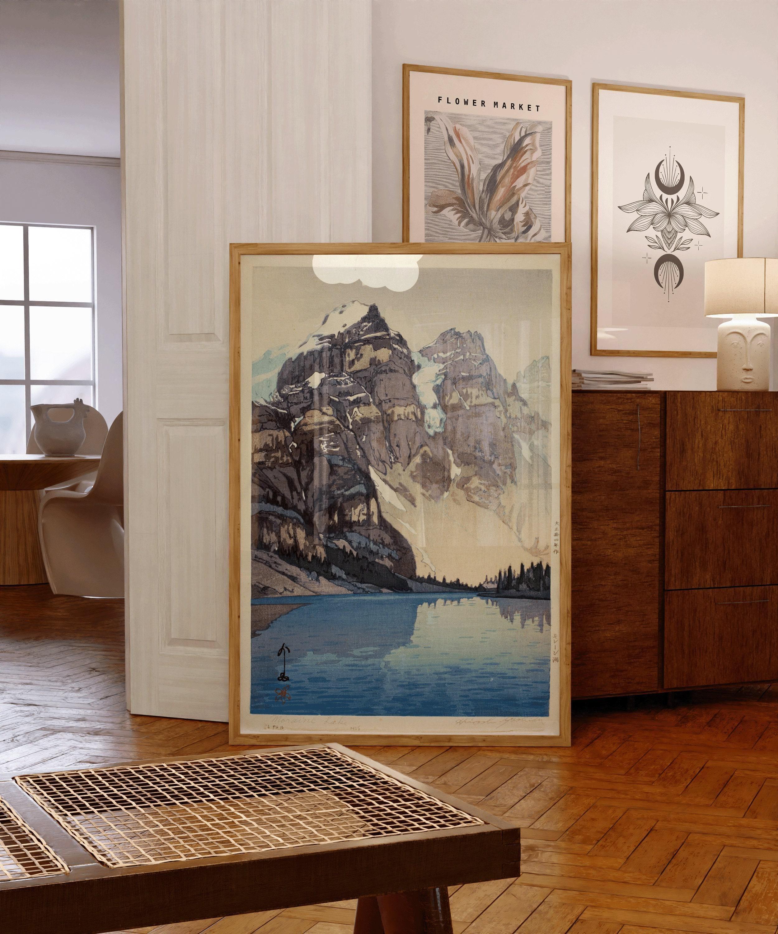 Hiroshi Yoshida – Moraine Lake | PRINT | One of Our Most Beautiful & Tranquil Vintage Japanese Woodblock Art available framed - 9ArtPrints