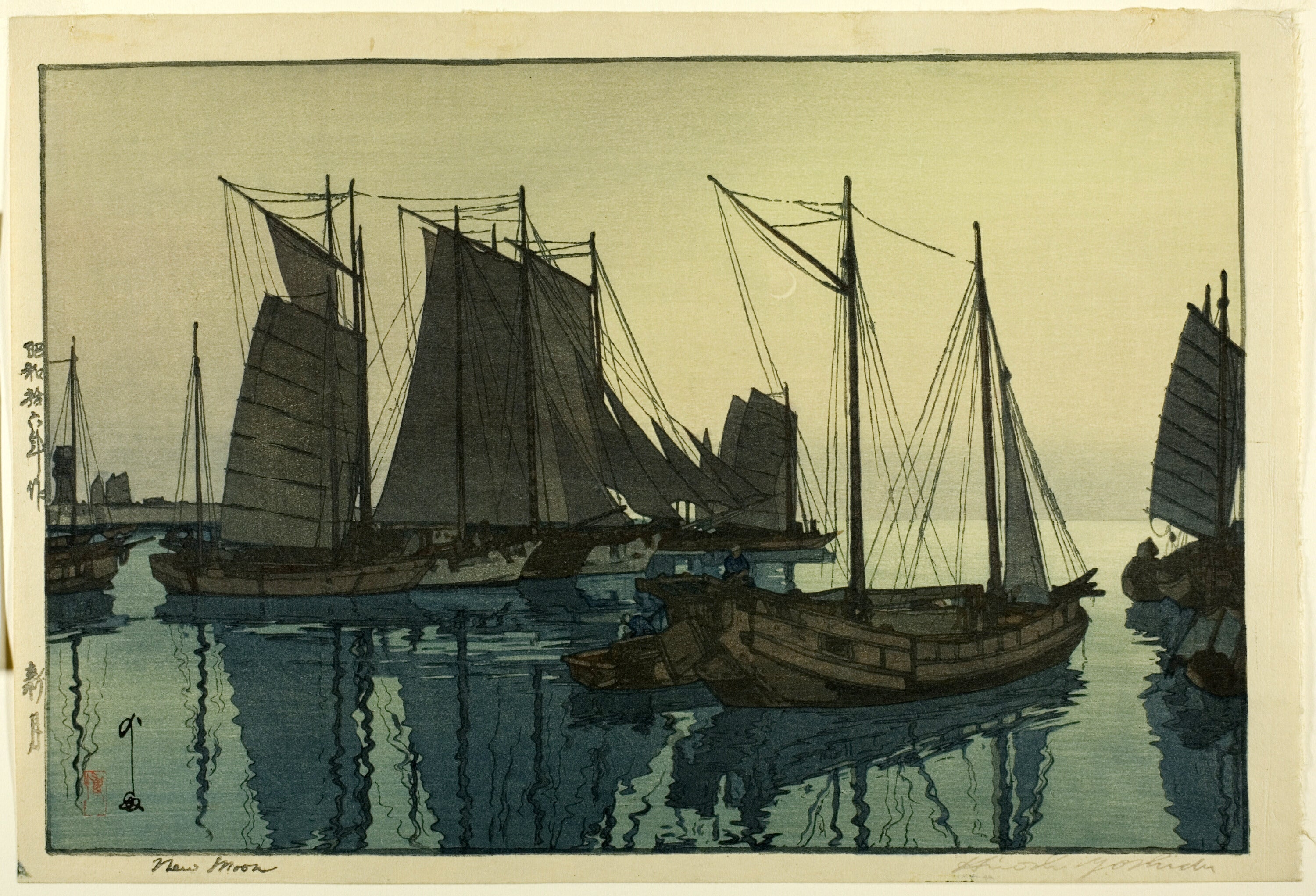Hiroshi Yoshida — New Moon | Japanese Woodblock Print (Shin Hanga) - 9ArtPrints