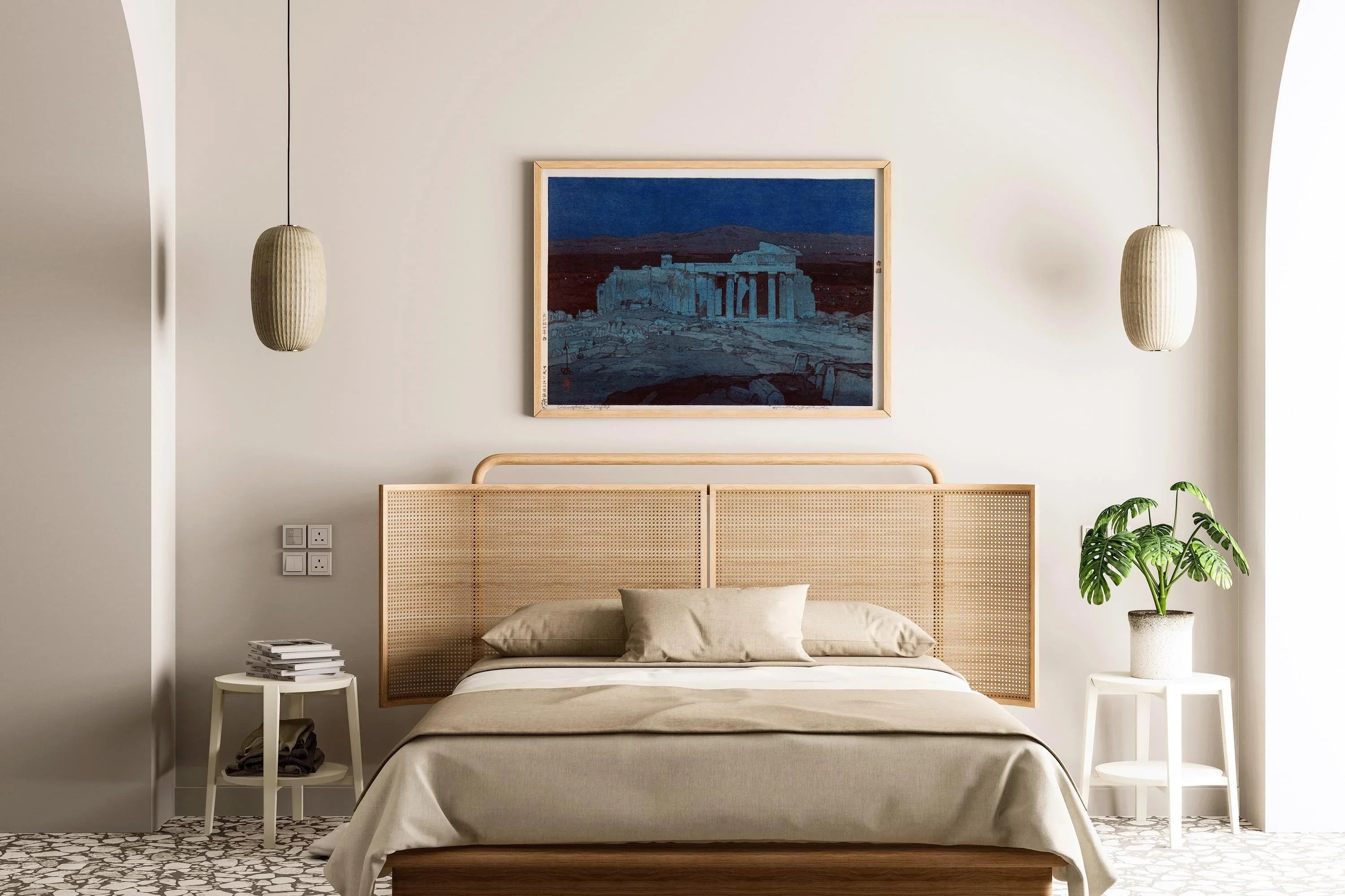 Hiroshi Yoshida Print: Athens Ancient Ruins, Japanese Woodblock Art - 9ArtPrints