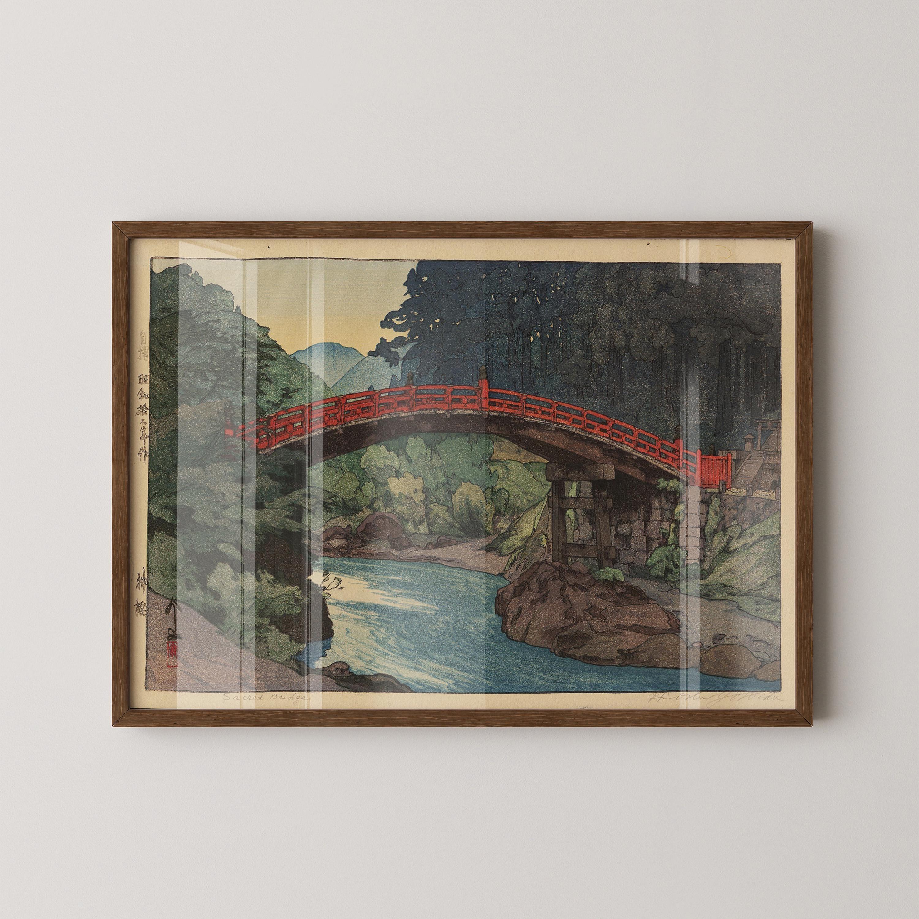 Hiroshi Yoshida Sacred Bridge Print: Vintage Japanese Woodblock Art - 9ArtPrints