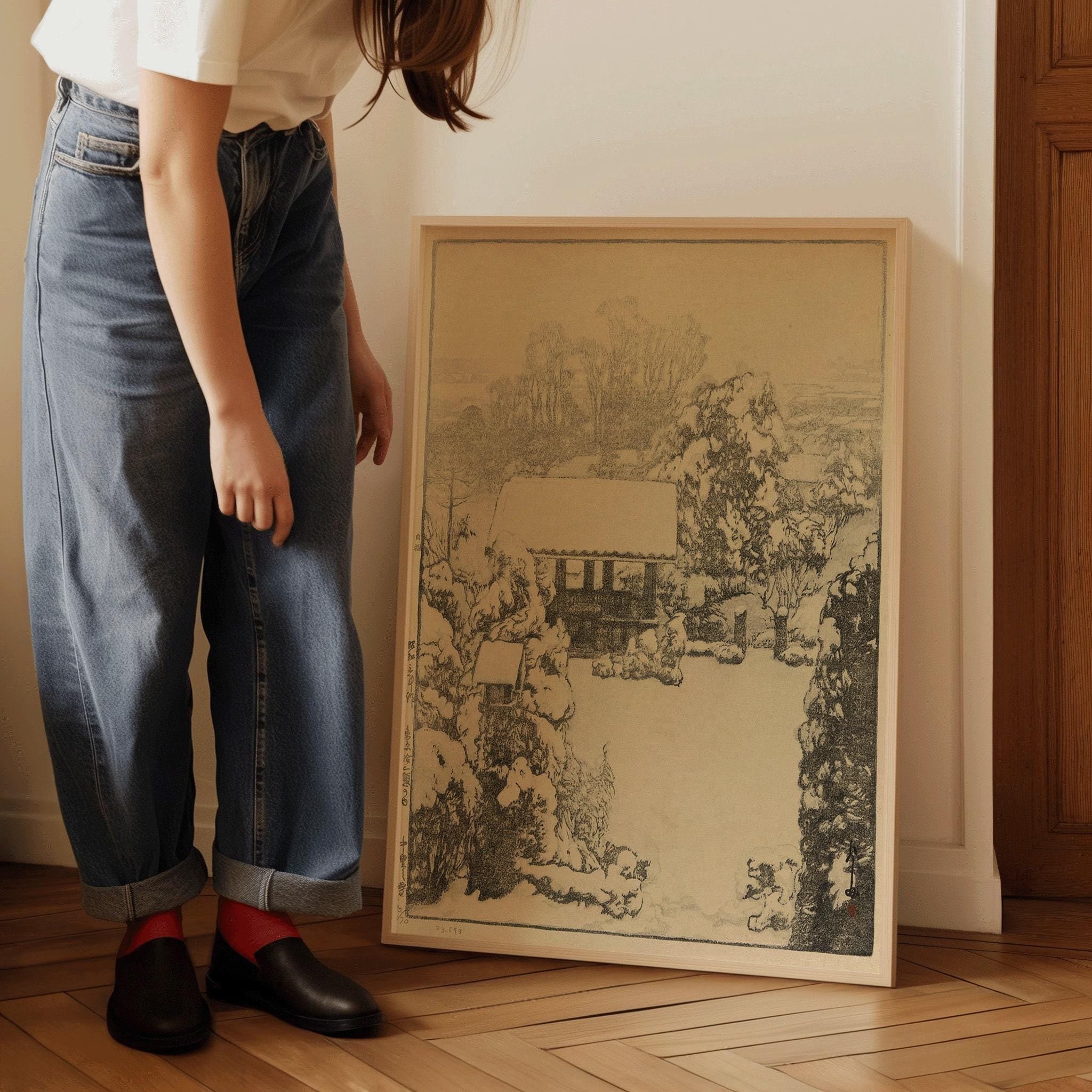 Hiroshi Yoshida Snow Print: Vintage Japanese Woodblock Art, Giclee on Hahnemuhle Paper - 9ArtPrints