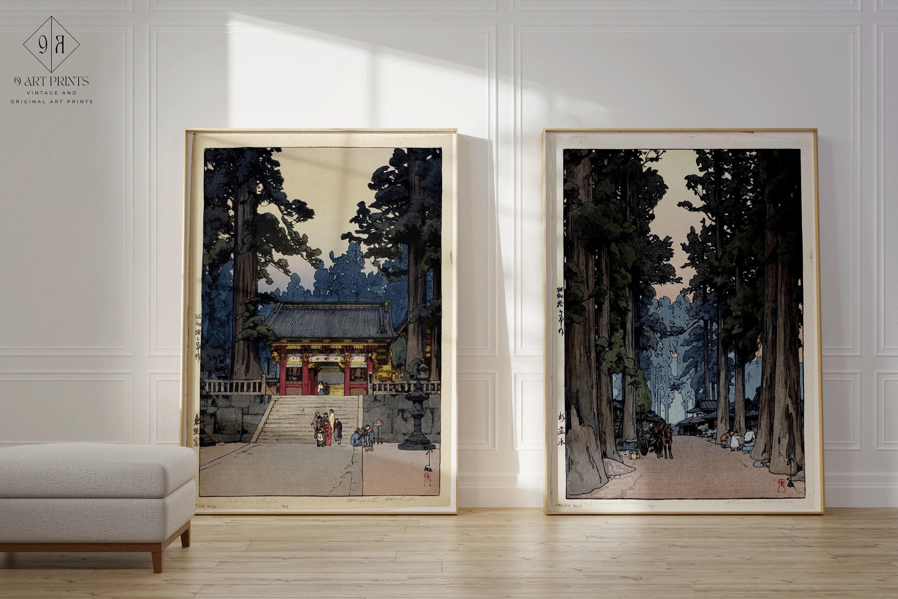 Hiroshi Yoshida STATEMENT DUO Toshogu Shrine and Cryptomeria Avenue | | Vintage Japanese Woodblock Art available framed - 9ArtPrints