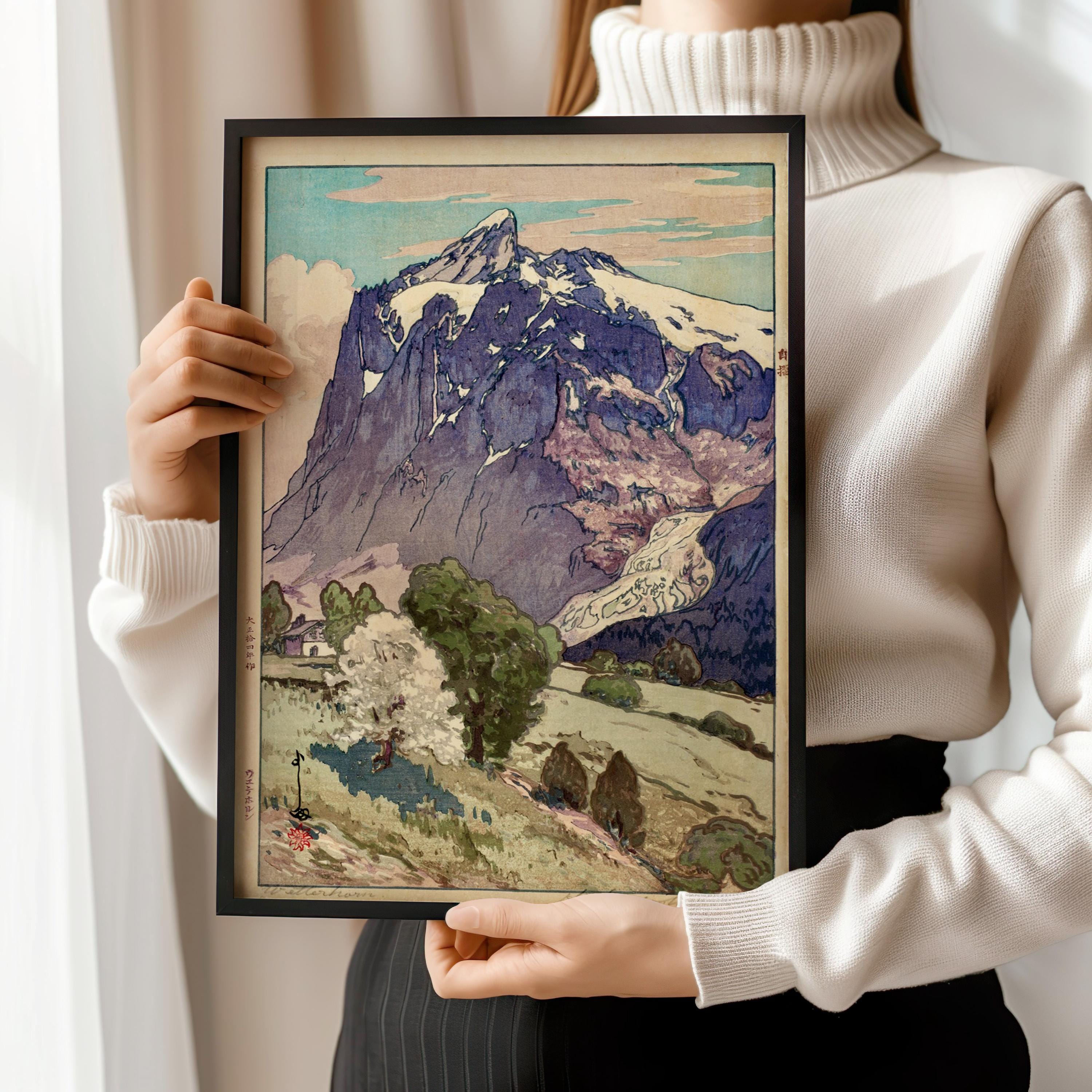 Hiroshi Yoshida - The Wetterhorn Giclee Print: Vintage Japanese Woodblock Art - 9ArtPrints