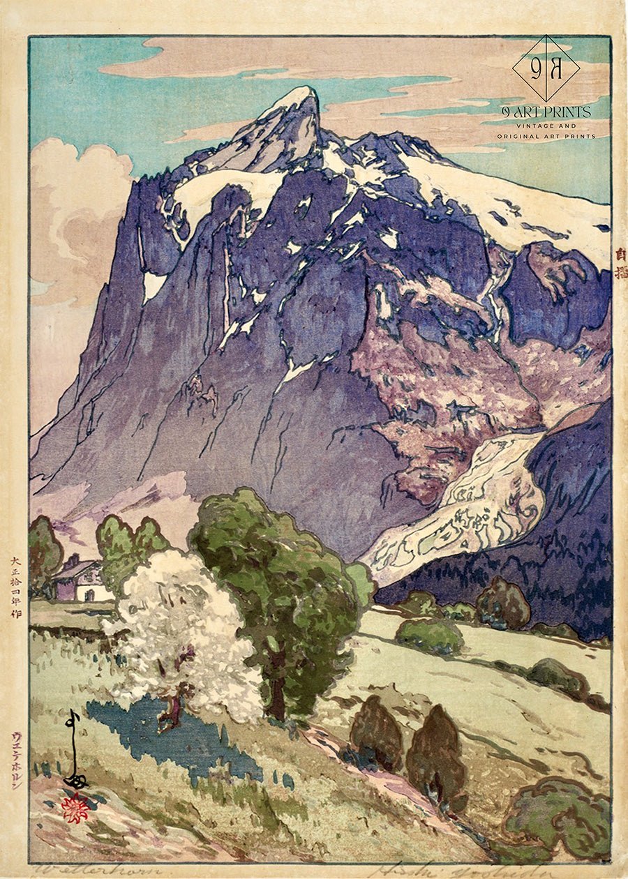 Hiroshi Yoshida - The Wetterhorn Giclee Print: Vintage Japanese Woodblock Art - 9ArtPrints
