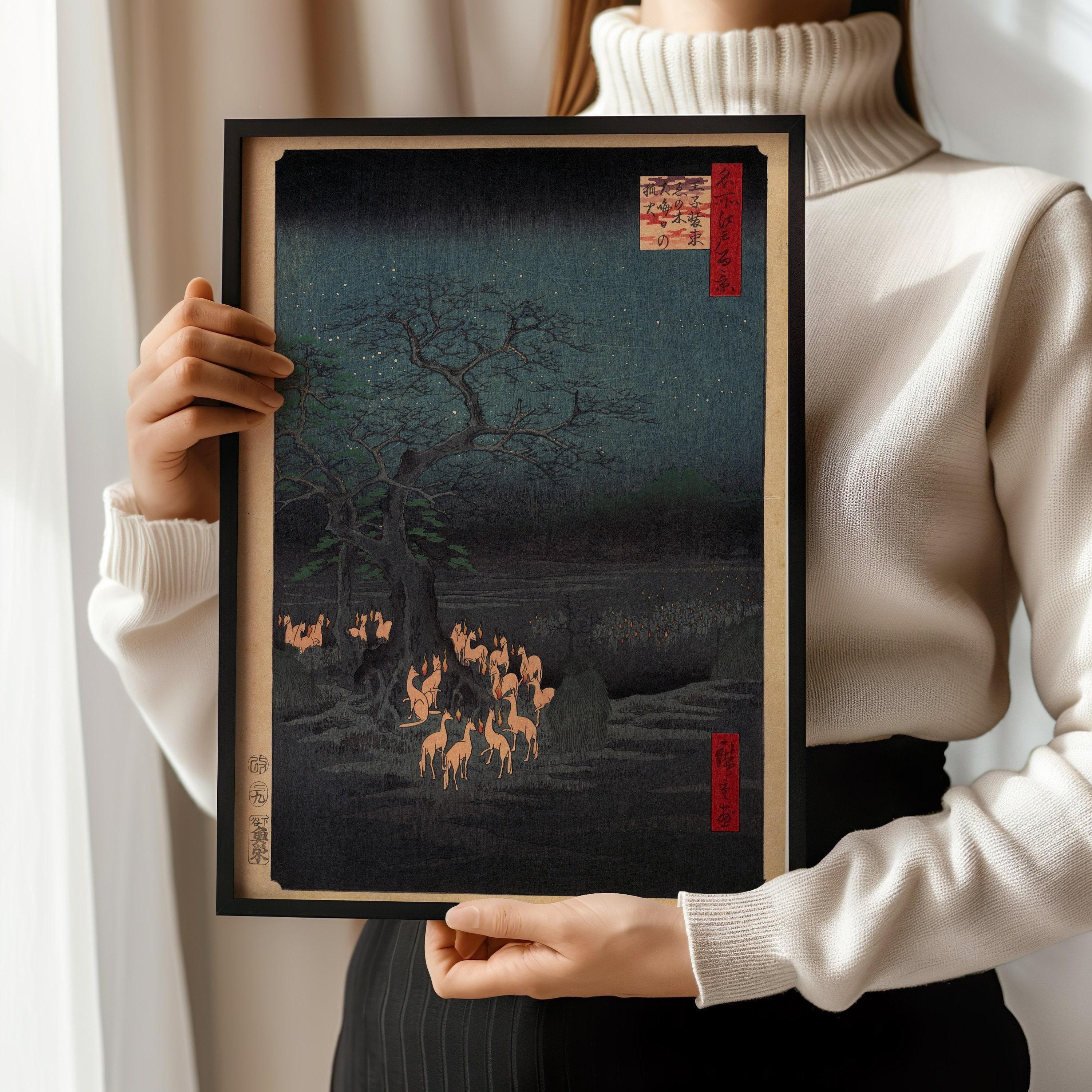 Hiroshige Foxfire Print: Japanese Vintage Art, Giclee Fine Art (Framed Available) - 9ArtPrints