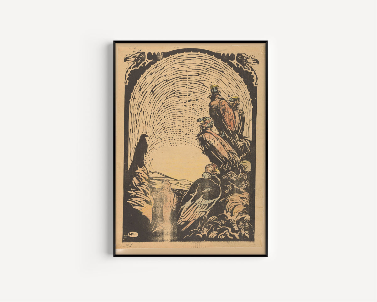 De Condors by Huib Luns — in a slim black frame on a plain white wall