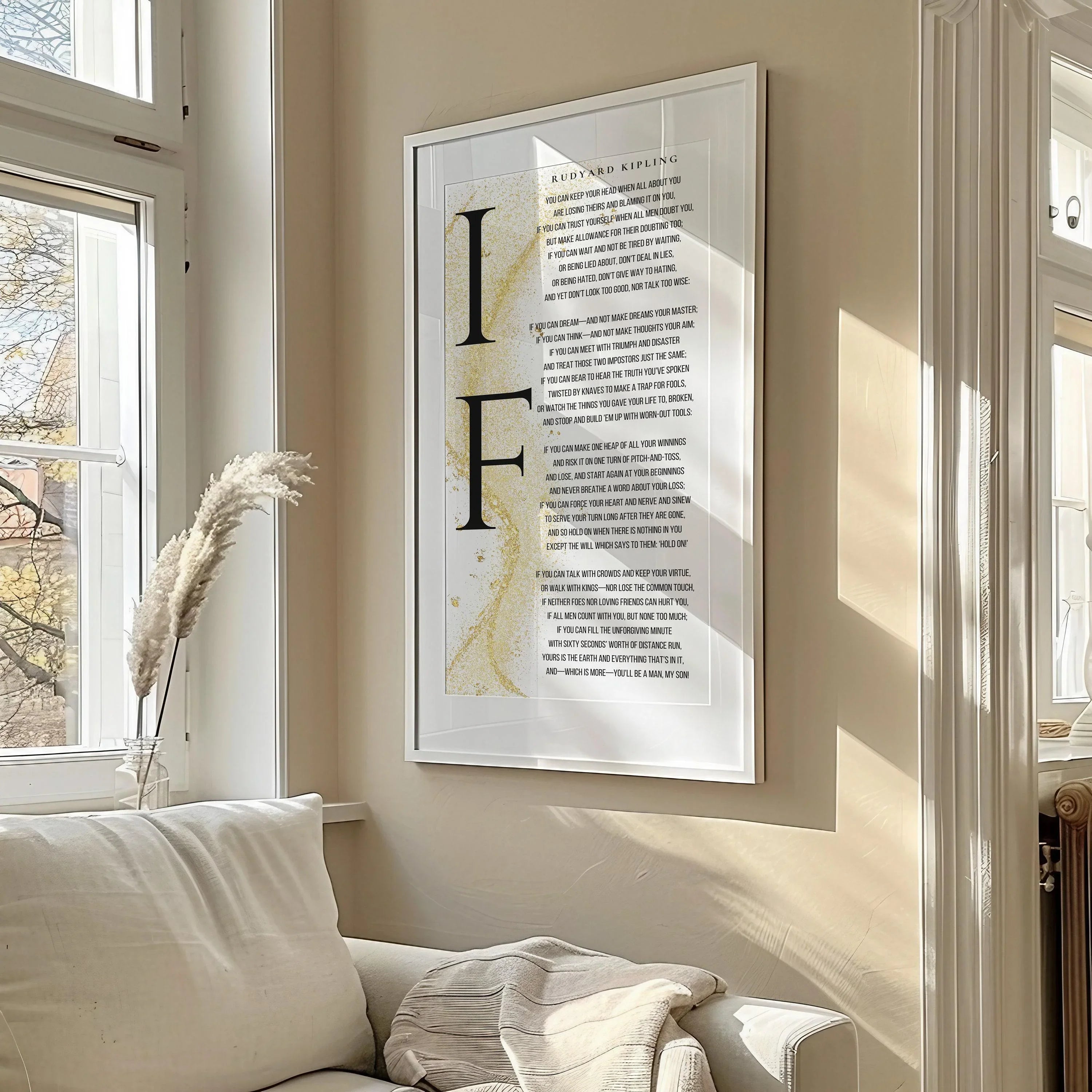 If - Rudyard Kipling PRINT | Vintage Narrow Vertical Typography Poetry Art (available handframed) 2x1 - 9ArtPrints