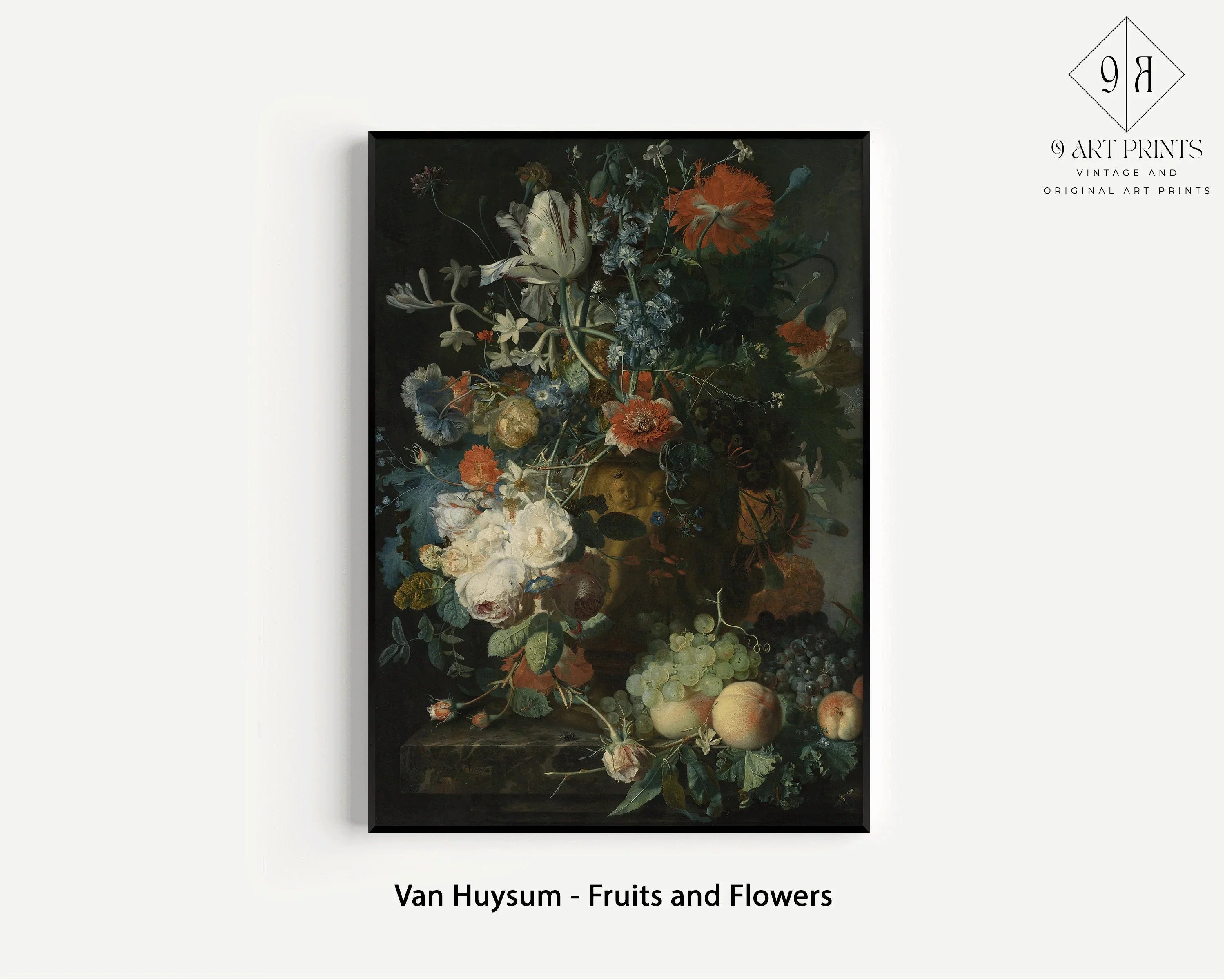 Gallery Wall Set of 9 Dark Academia Art Prints | Vermeer, Rembrandt, Van Huysum and Vernet (available framed or unframed)