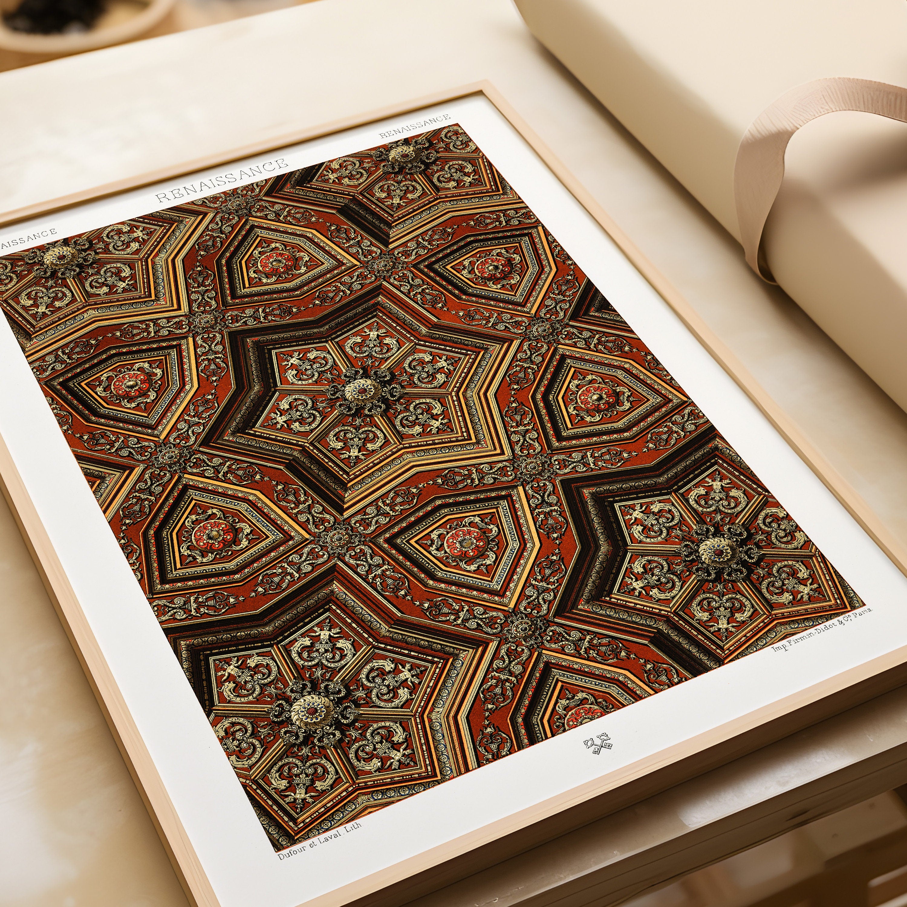 Gallery Wall Set of 9 Vintage Arabian Pattern Prints | Albert Racine, Owen Jones and Emille Prisse D'Avennes (available framed or unframed)