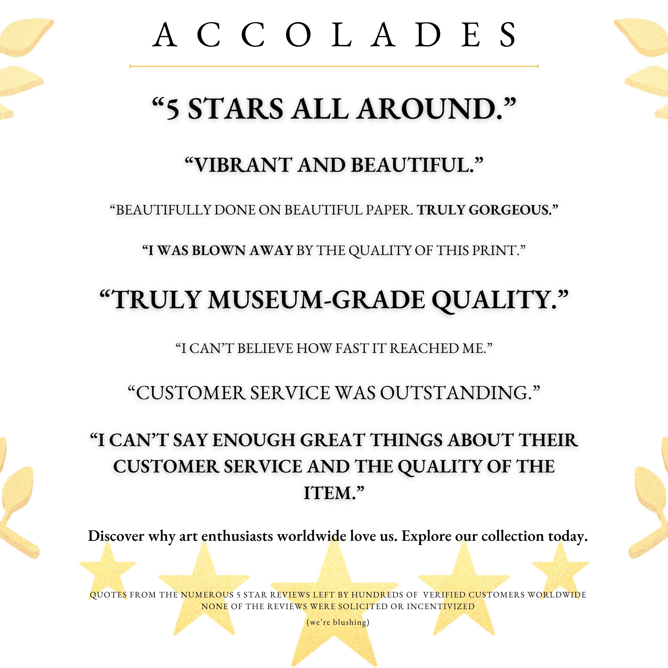 a white poster with gold stars on it