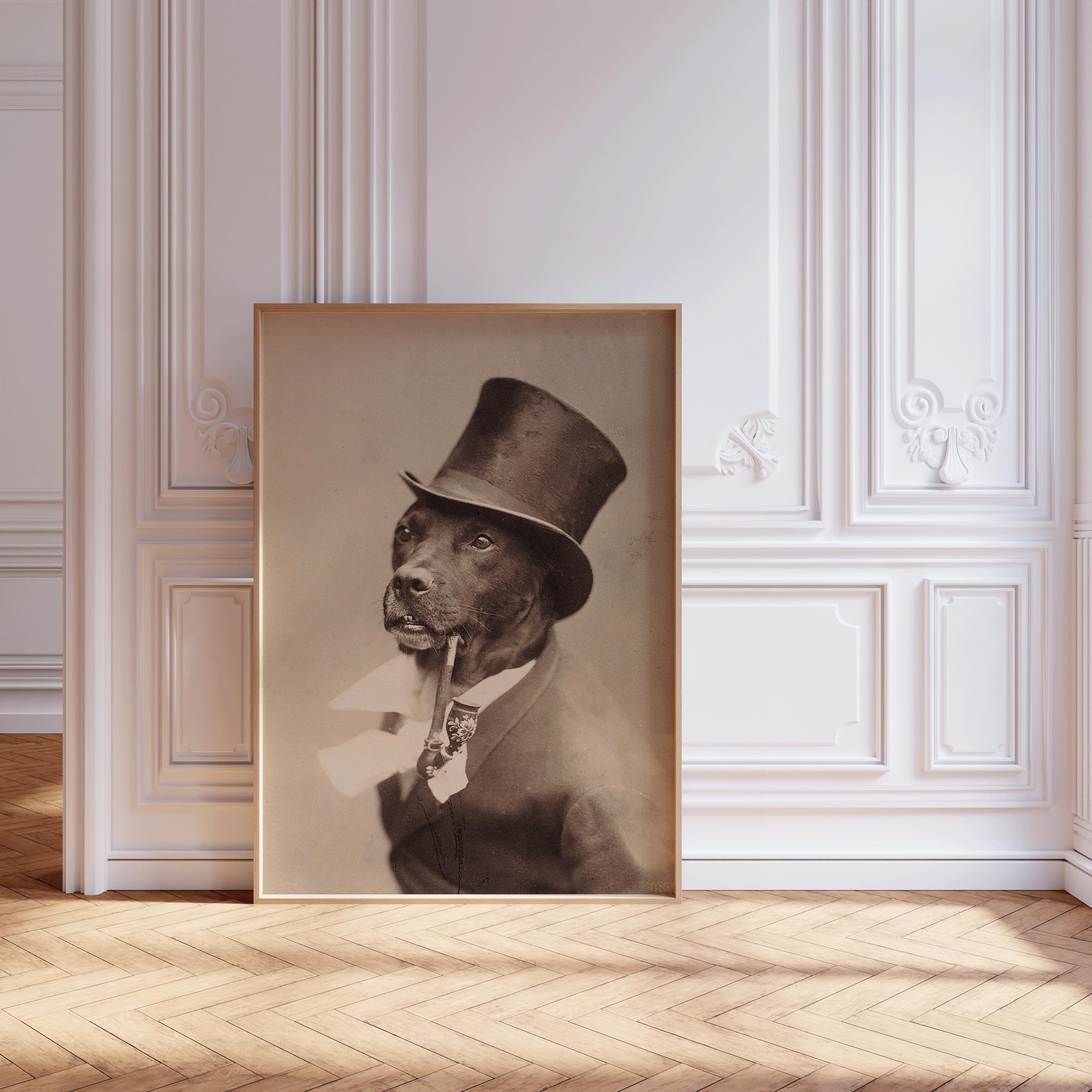 Vintage Dog Portrait : 1800's Famous Black and White Photograph Giclée Print