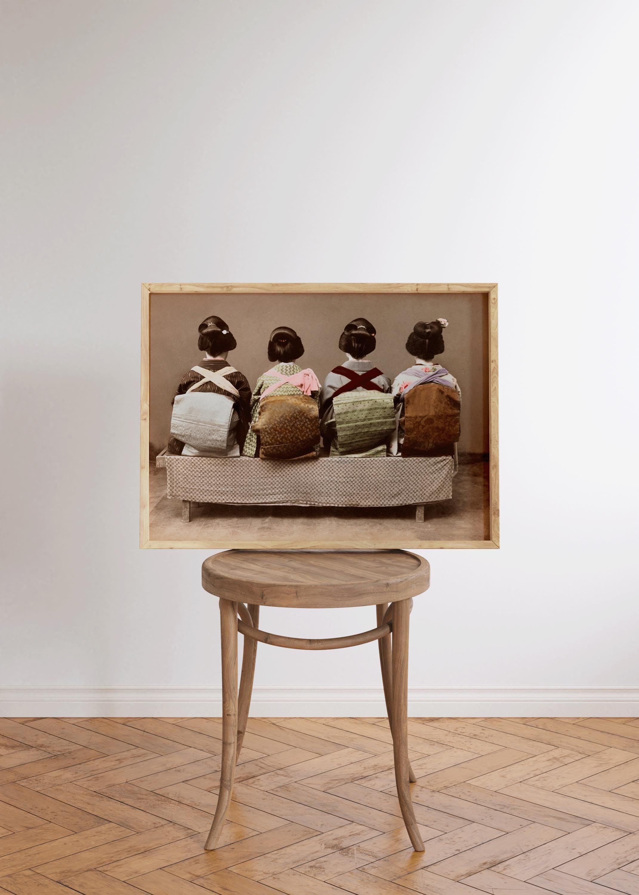 Women in Kimonos : Famous Color Japanese Vintage Photograph Giclée Print