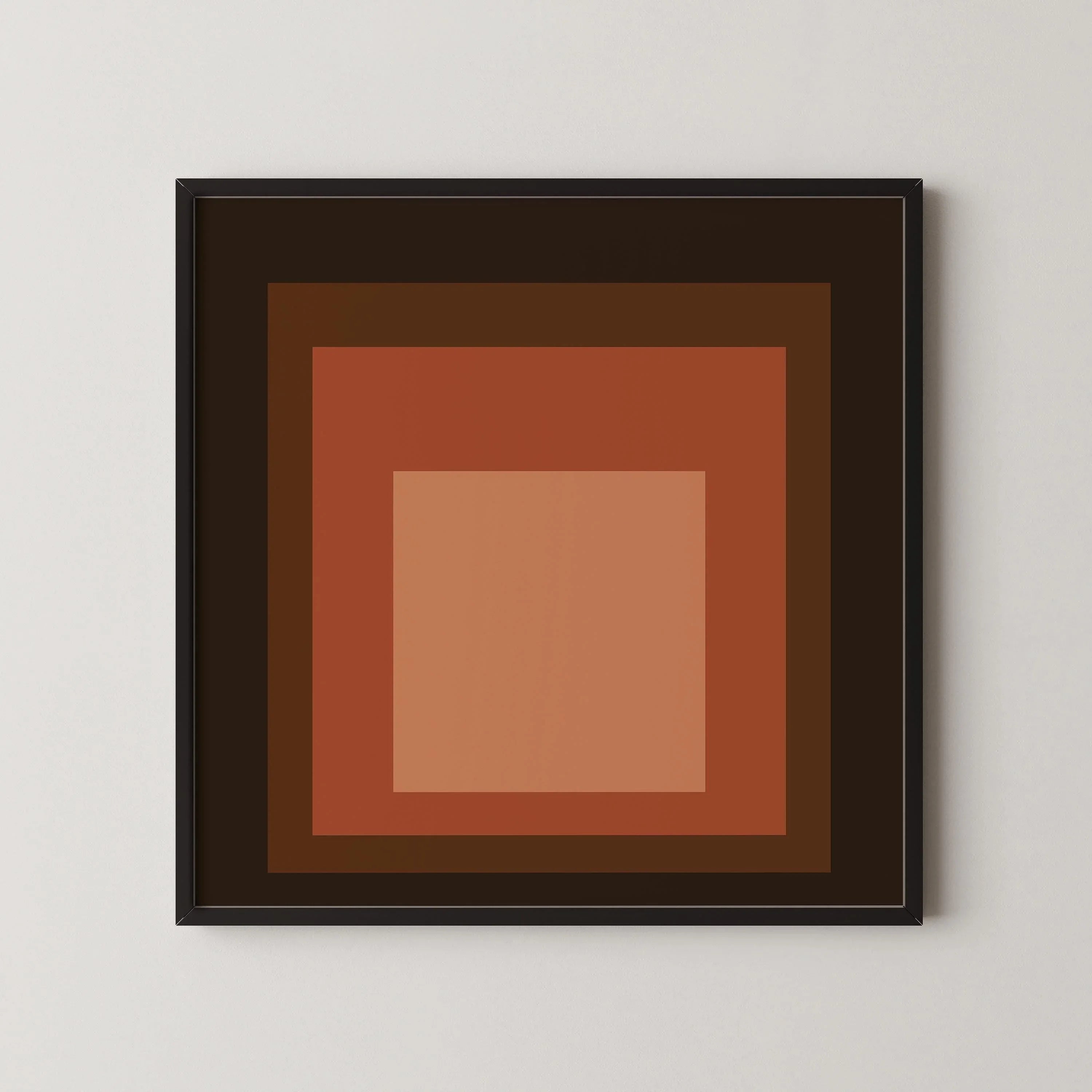 Inspired by Josef Albers Oxblood Art Print: 'Homage to the Square' Mid - Century Modern Giclee Print - 9ArtPrints