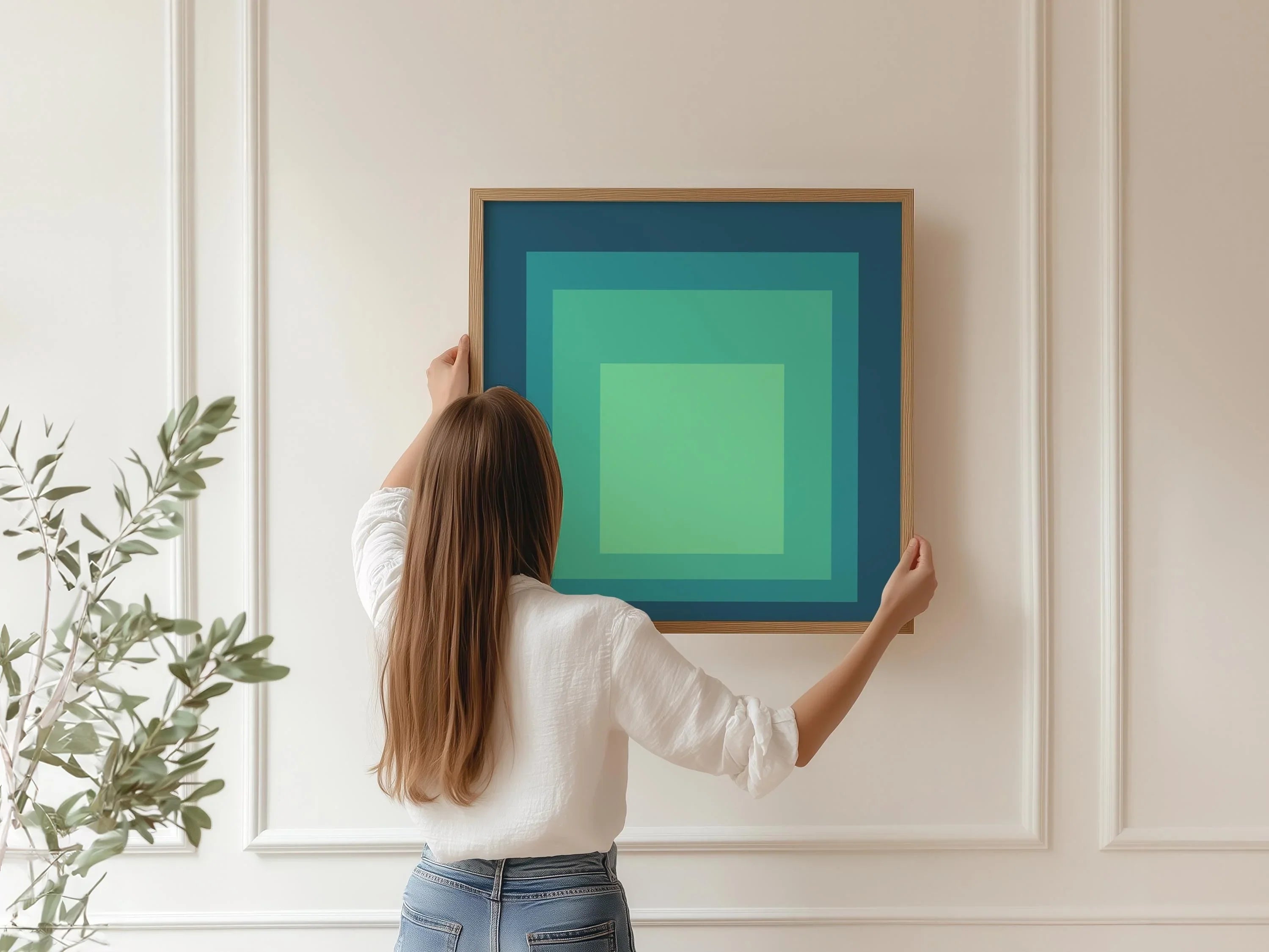 Inspired by Josef Albers - Sarah - Homage to the Square Giclee Print: Mid - Century Modern Art - 9ArtPrints