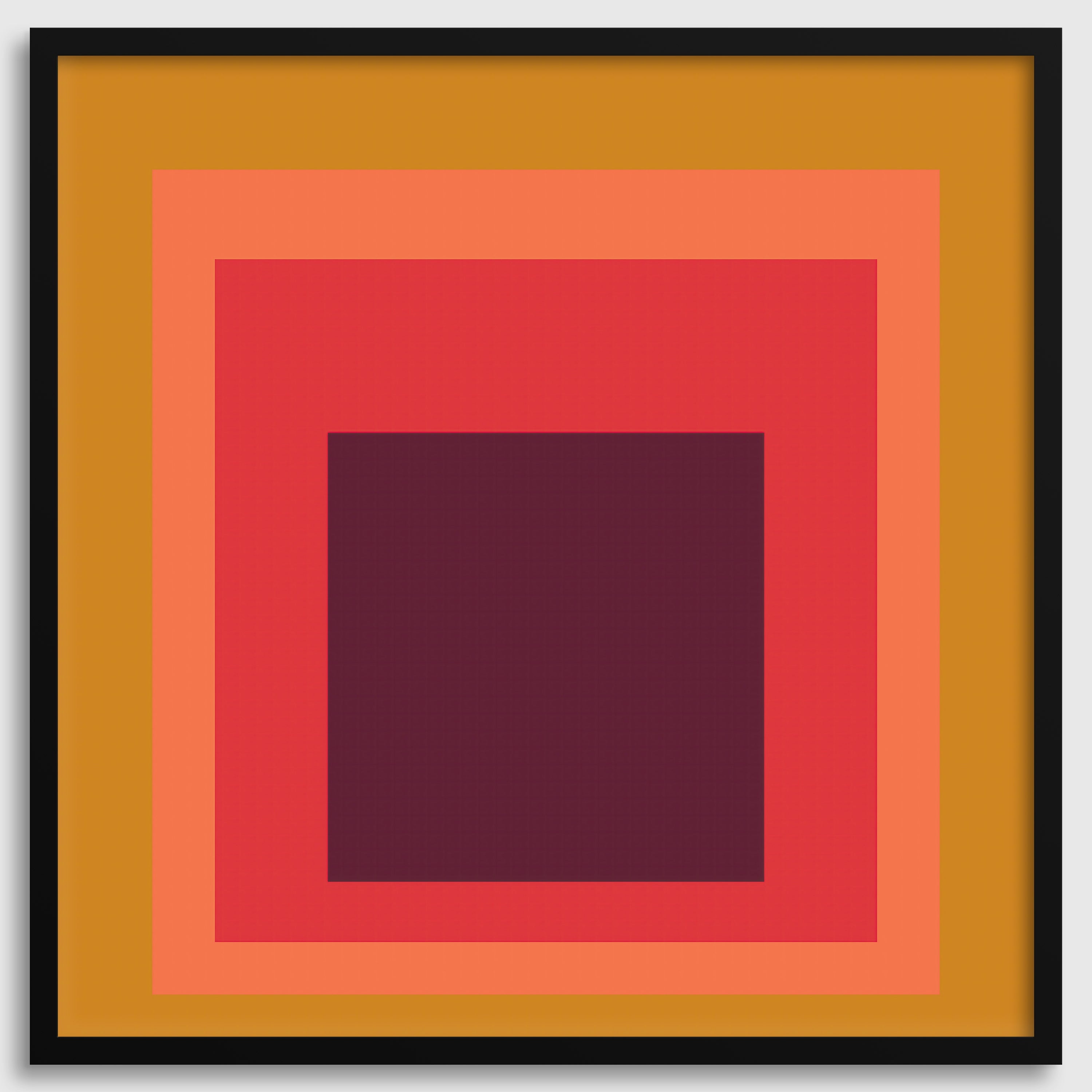 Inspired by Josef Albers 'Split Peach' Giclee Print: Mid - Century Modern Art 'Homage to the Square' - 9ArtPrints