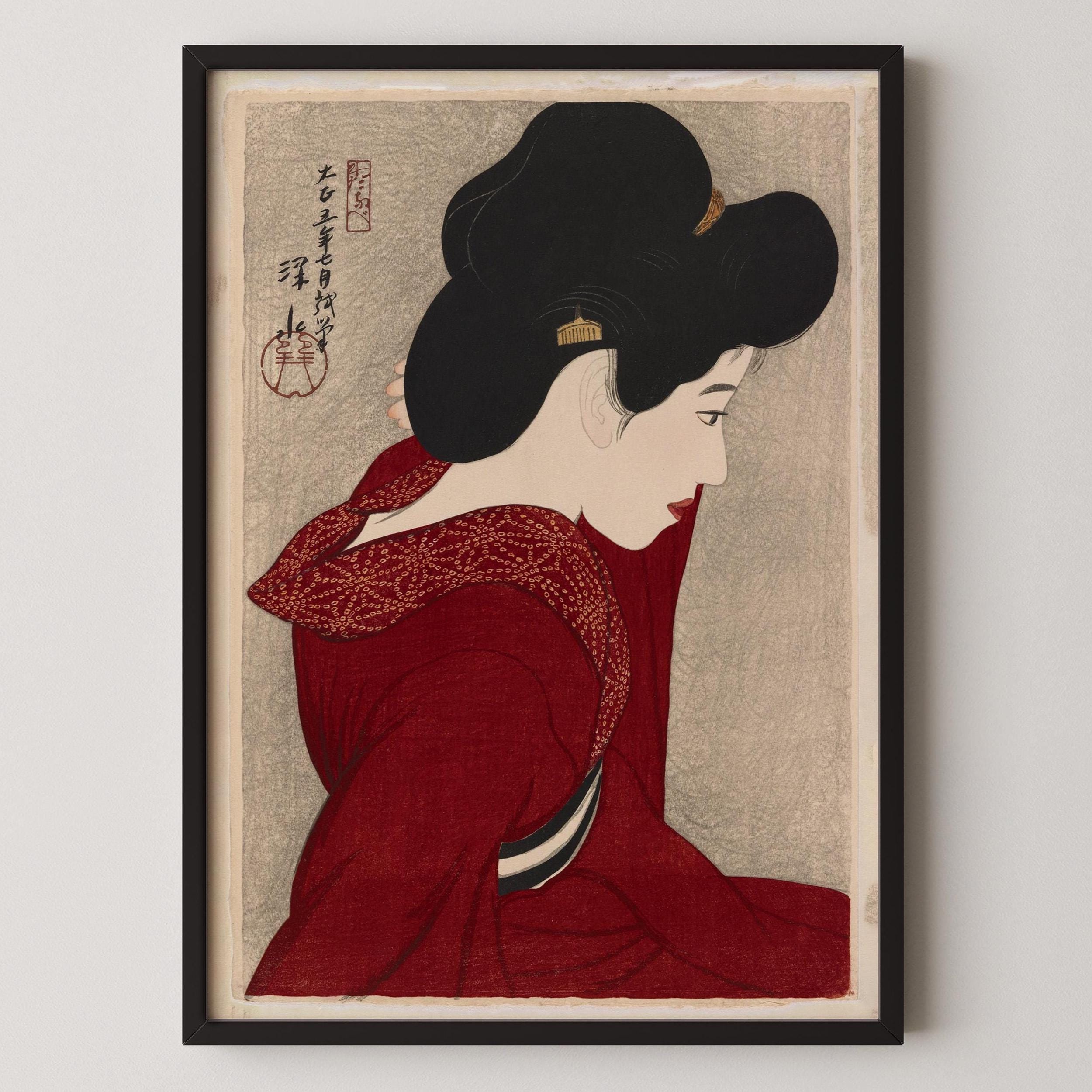 Ito Shinsui - Before a Mirror: Vintage Japanese Woodblock Art Giclée Print - 9ArtPrints