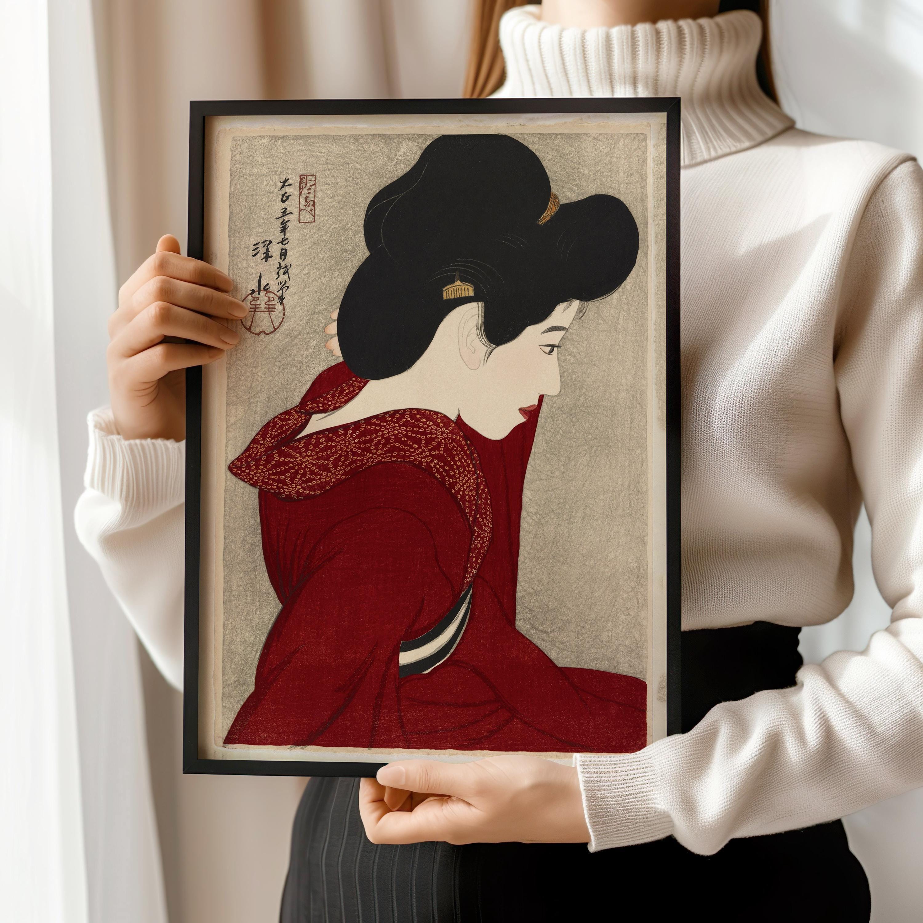 Ito Shinsui - Before a Mirror: Vintage Japanese Woodblock Art Giclée Print - 9ArtPrints