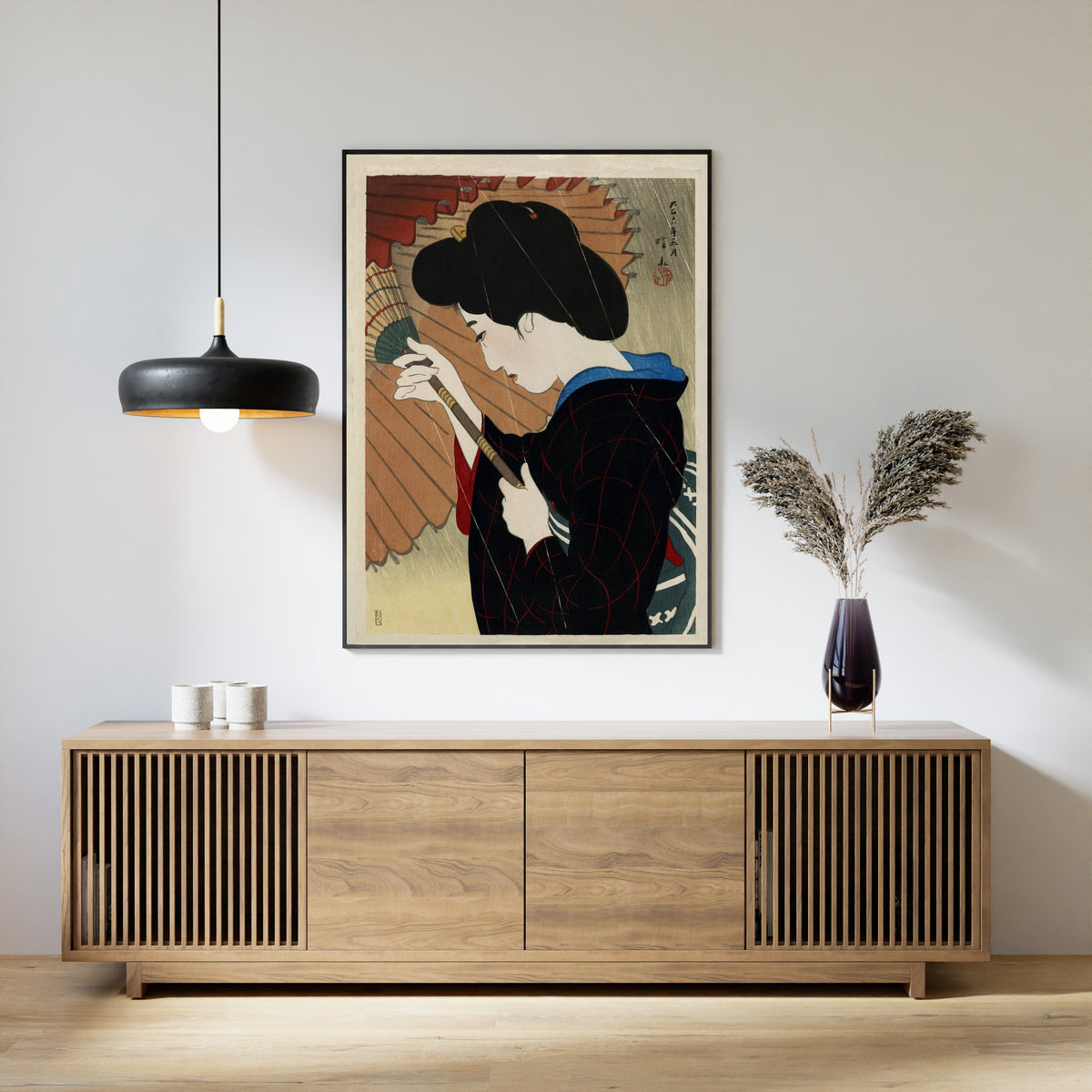 Ito Shinsui Passing Rain Giclée Print: Vintage Japanese Woodblock Art - 9ArtPrints